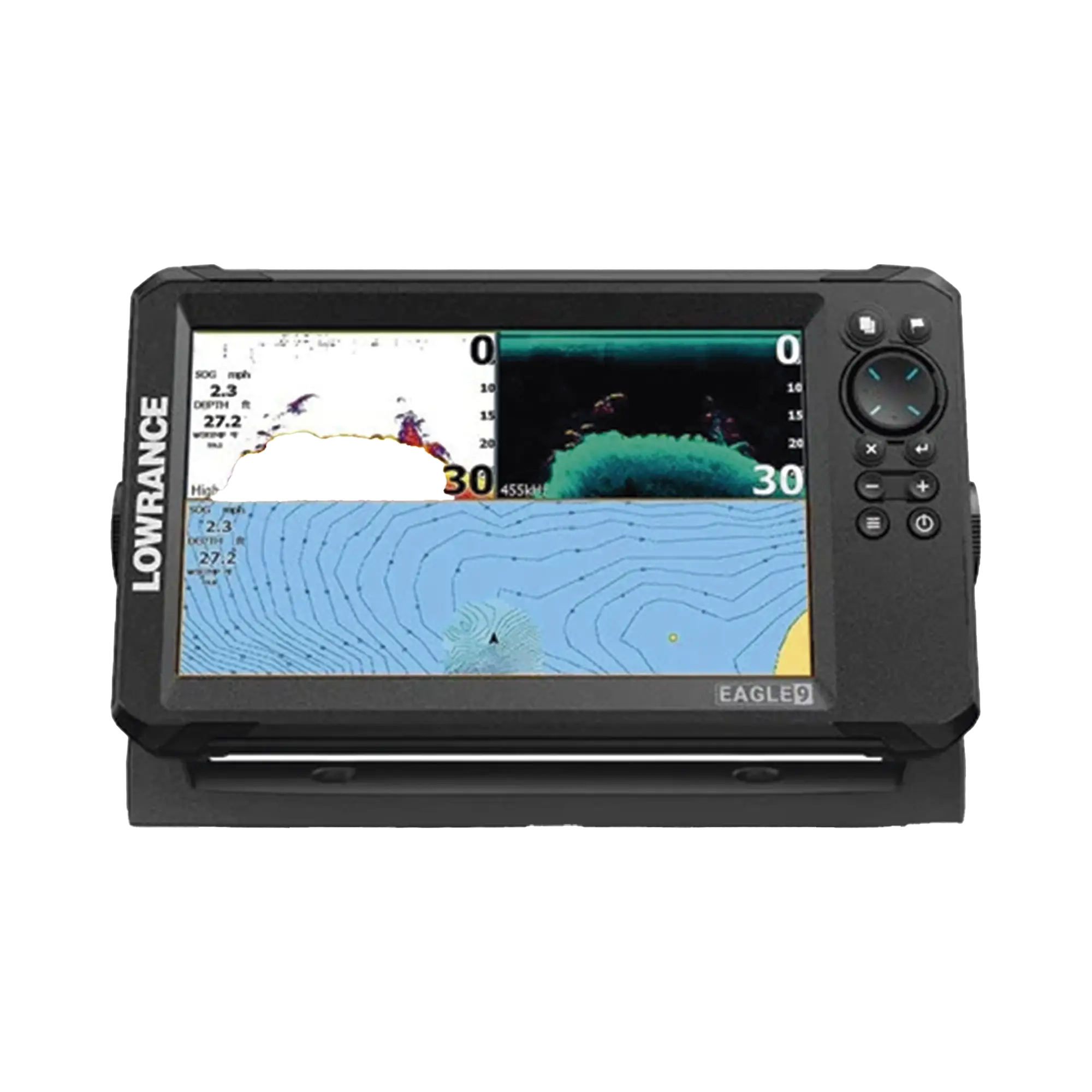 Eagle-9 ecosonda en pantalla horizontal IPS de 9 pulgadas, incluye transductor skimmer 50/200 kHz