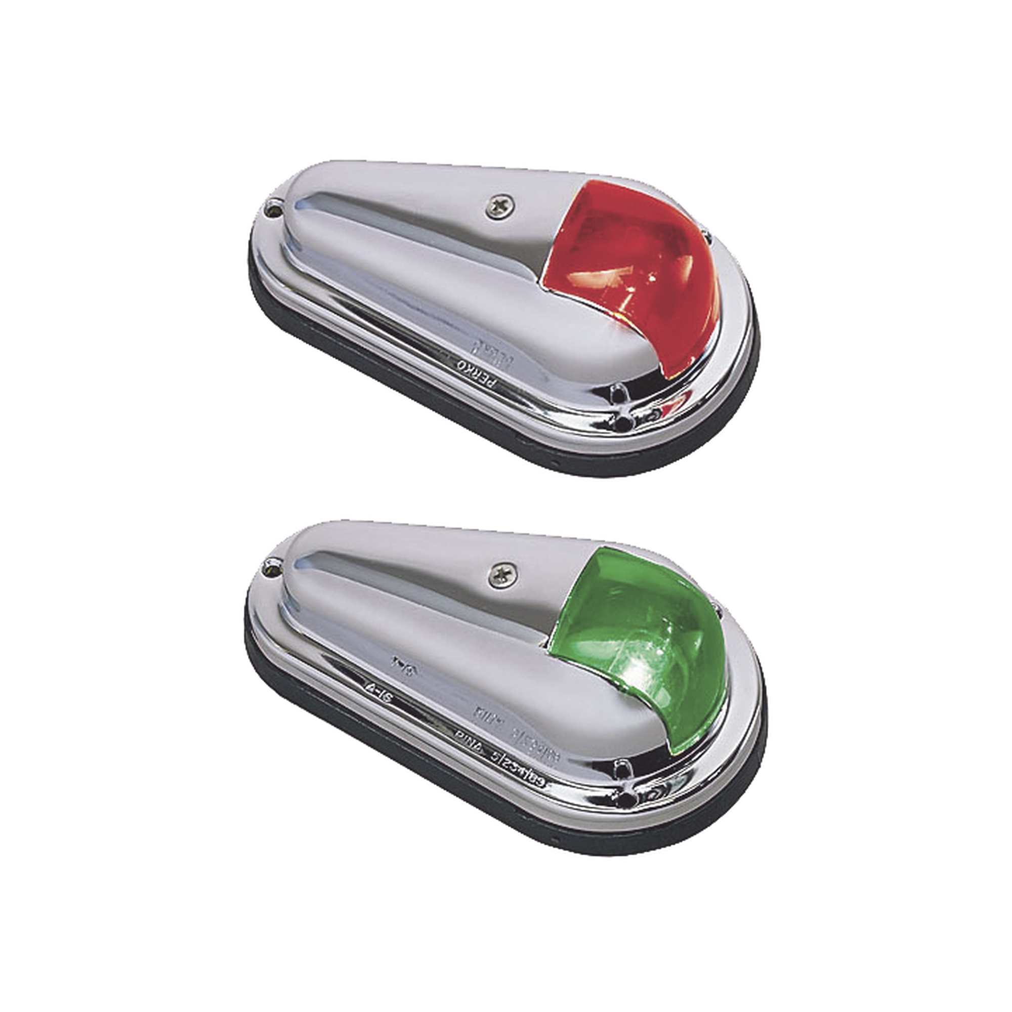 Luz de Navegación Bicolor, Acero Inoxidable Pulido, Base Polímero Negro, Lentes Rojo y Verde, 1 Milla Náutica, 12V, 10W, Contactos Bañados en Oro, Para Embarcaciones hasta 12m, Vendido en Pares