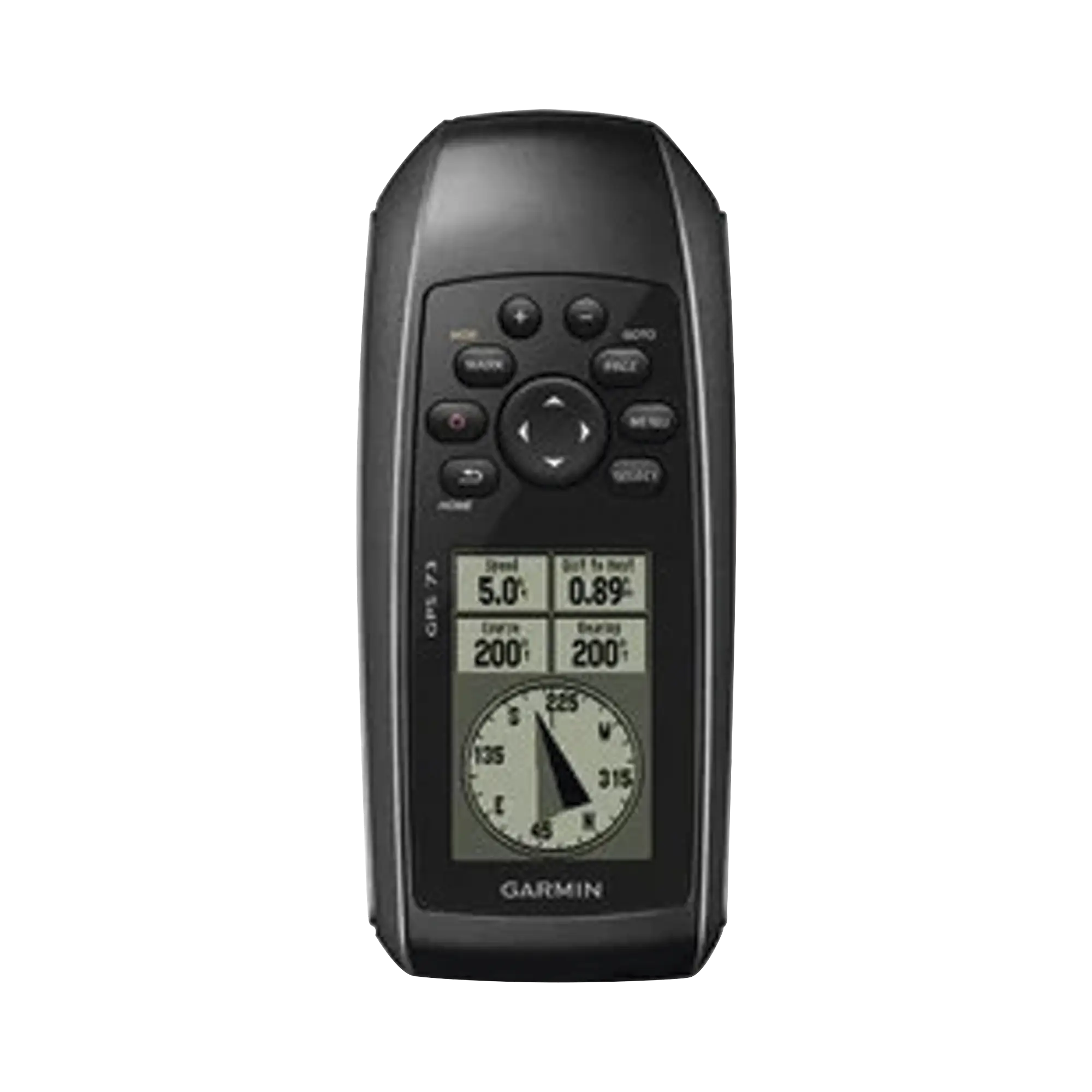 GPSMAP 73 Portátil / Pantalla LCD 4 Niveles de Gris / Resolución 128 x 160 Píxeles / Autonomía +18 Horas / Resistencia al Agua IPX7 / Receptor de Alta Sensibilidad / 1000 Waypoints / 100 Tracks / Flotante / Calendario de Caza y