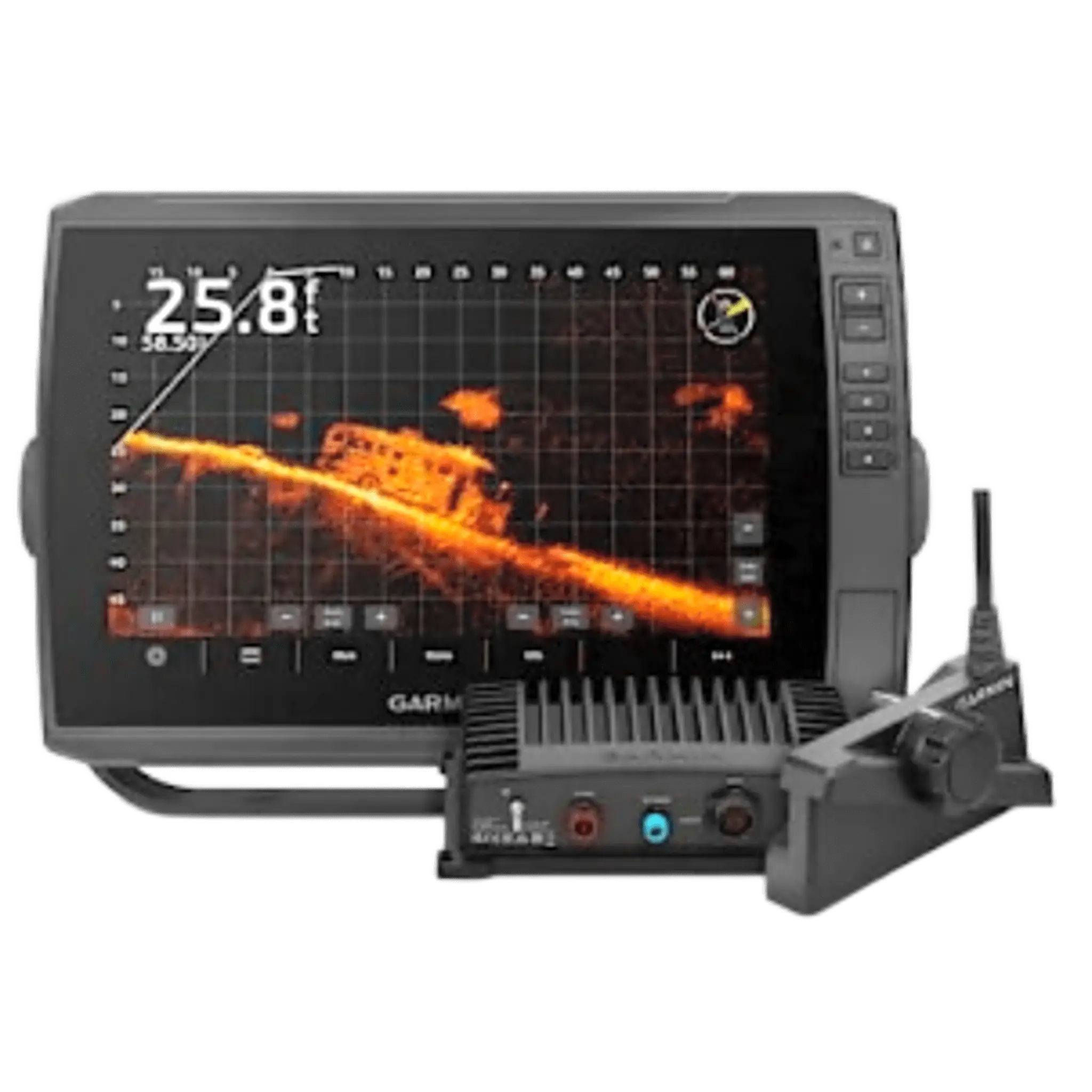 Plotter de Navegación ECHOMAP™ Ultra 2 10″ LiveScope™ Plus Bundle / Pantalla Táctil IPS 10″ WXGA 1280×800 / GPS Multibanda Multiconstelación 10 Hz / CHIRP ClearVü y SideVü / Compatible con LiveScope y P