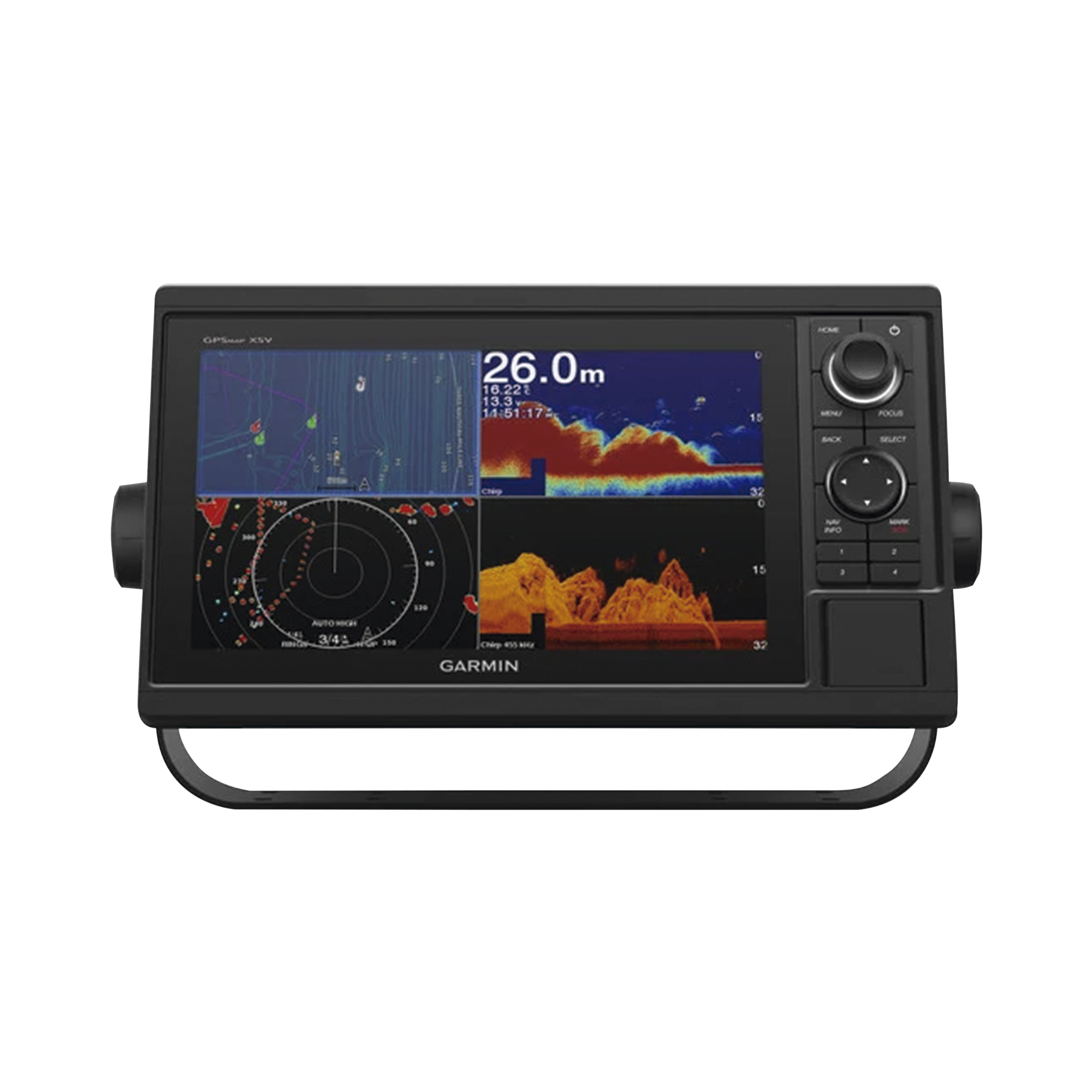 GPSMAP® 1022xsv ecosonda de 10″ SIDEVÜ, CLEARVÜ y CHIRP tradicional.