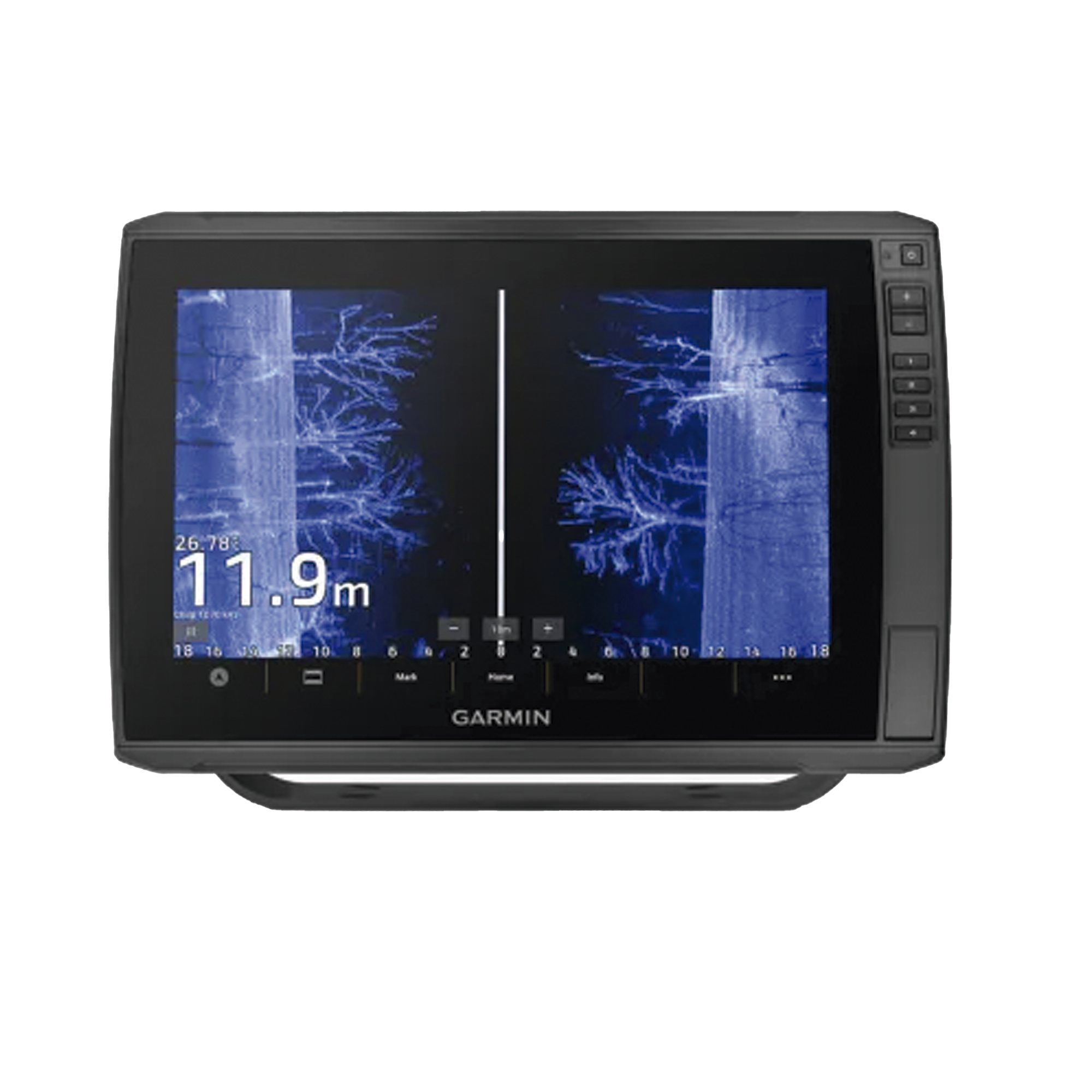 Pantalla ECHOMAP Ultra 2 de 122sv de 12″ sin transductor, incluye sondas de exploración SIDEVÜ, CLEARVÜ Y CHIRP tradicional