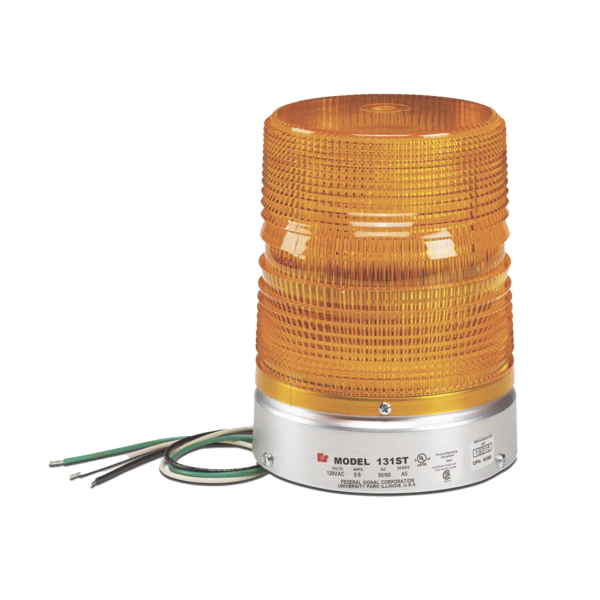 Luz de advertencia estroboscópica Starfire®, Listado por UL y cUL, Opera en 120 VAC, color Ámbar