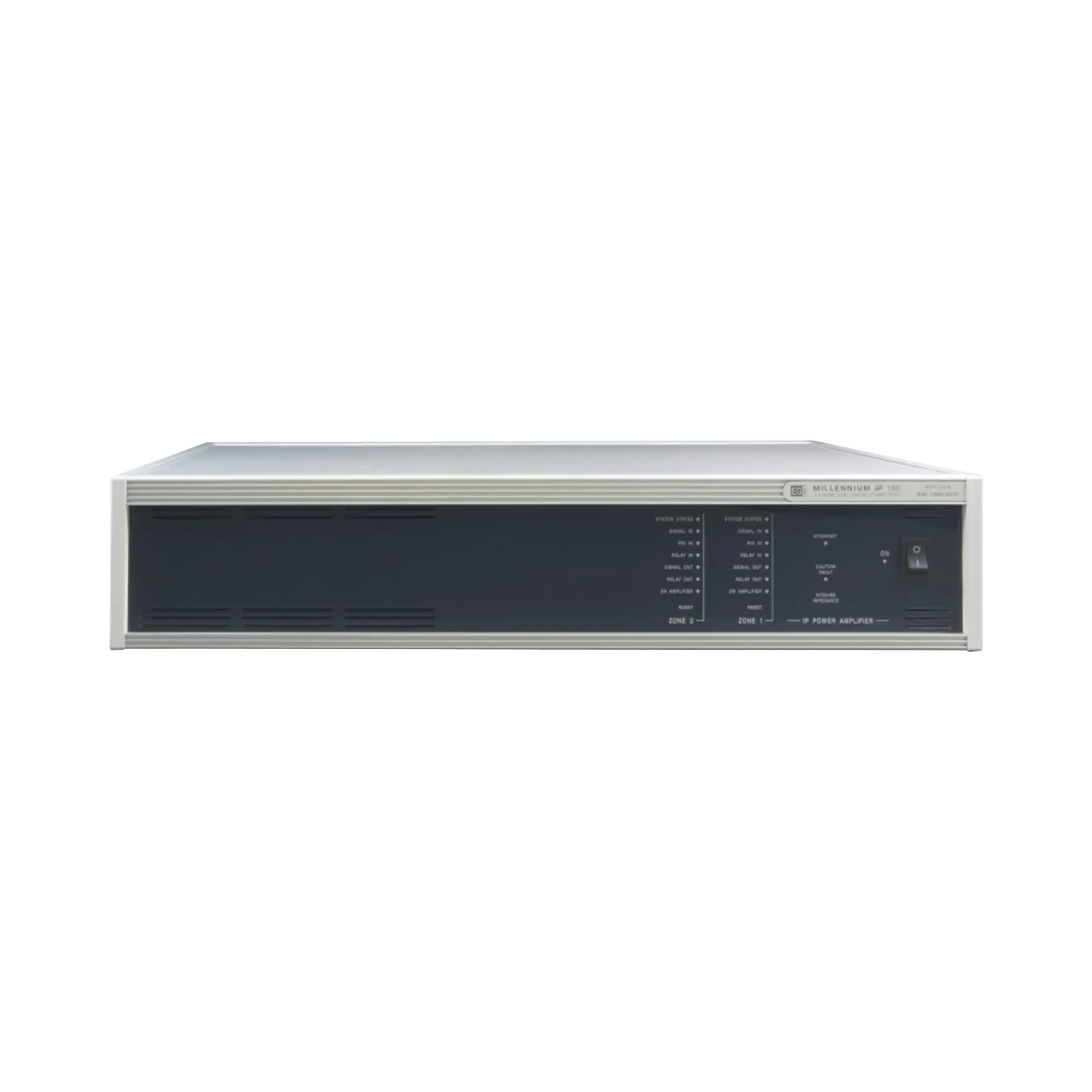 ETAPA DE POTENCIA DIGITAL 4x120W 100V MILLENNIUM IP CON CONECTIVIDAD IP LAN, SUPERVISON, CALIDAD DE SONIDO HQ PARA 4 ZONAS, EN FORMATO RACK 2U