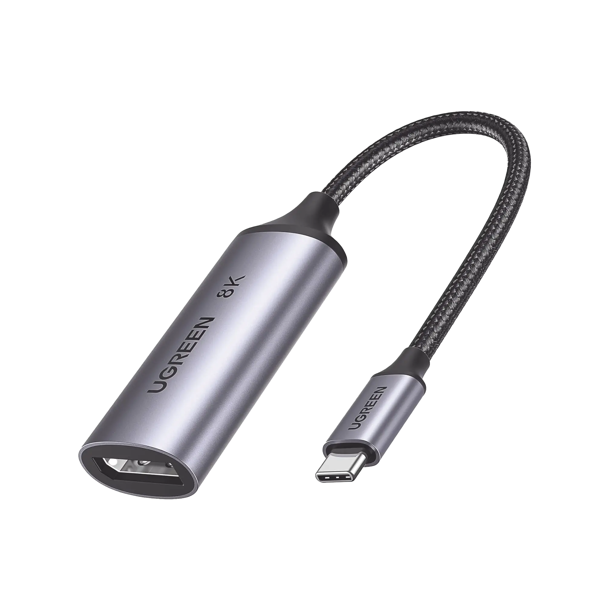 Cable Adaptador USB-C a DP 1.4 |  8K@60Hz | 4K@240Hz | Compatible con Thunderbolt 3 & 4 | HDR | eARC | DTS |  Dolby | 3D | ALLM | VRR | Admite Multi-Stream (MST) | Longitud del cable 10cm | Caja de Aluminio.