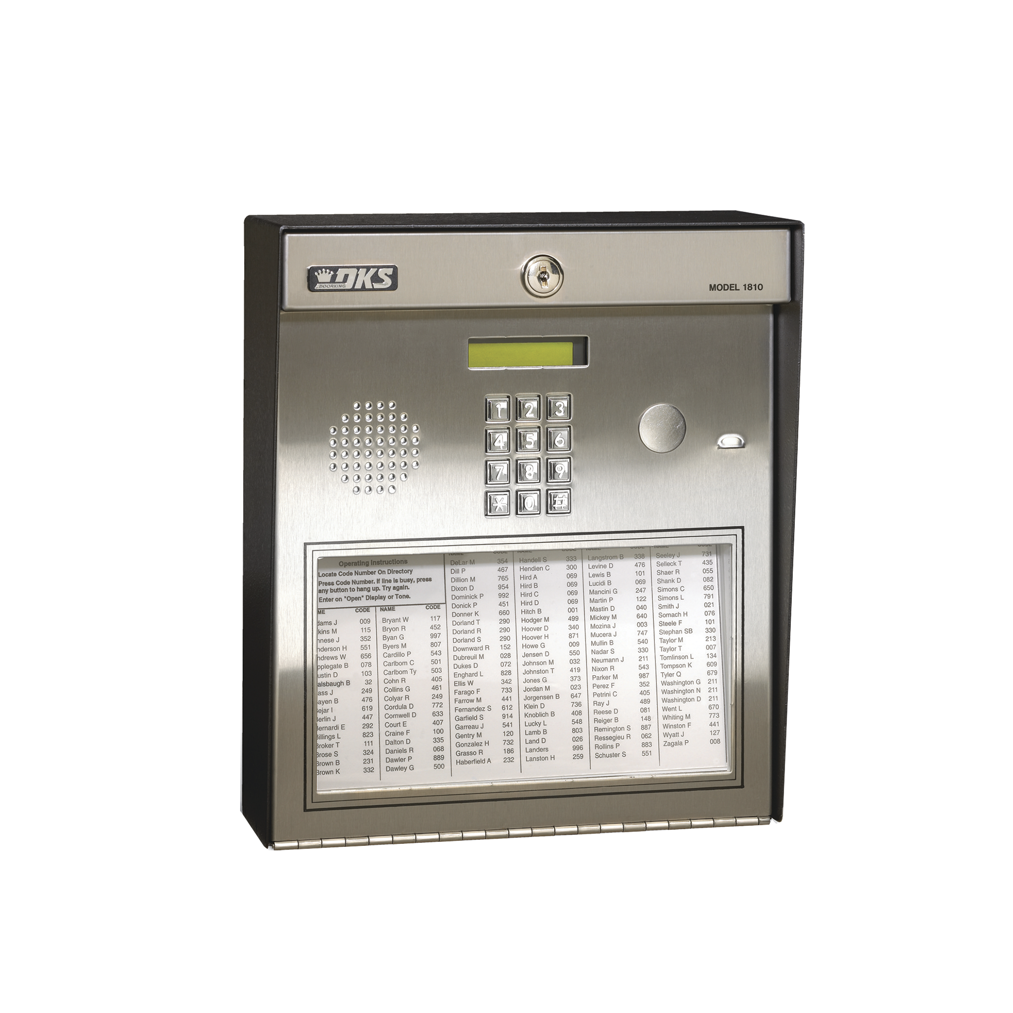 Lobby panel para montaje en superficie compatible con equipos Doorking 1816/1820