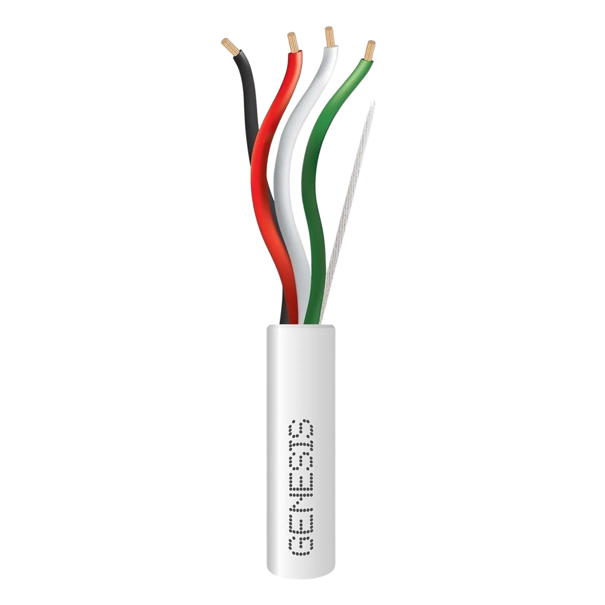 Bobina de 152 Metros / Cable de Cobre / 4 x 18 AWG / Riser / Color Blanco / Para Aplicaciones de Alarmas de Intrusión/Control de Acceso/ Automatización / Interfonos y Tv Porteros