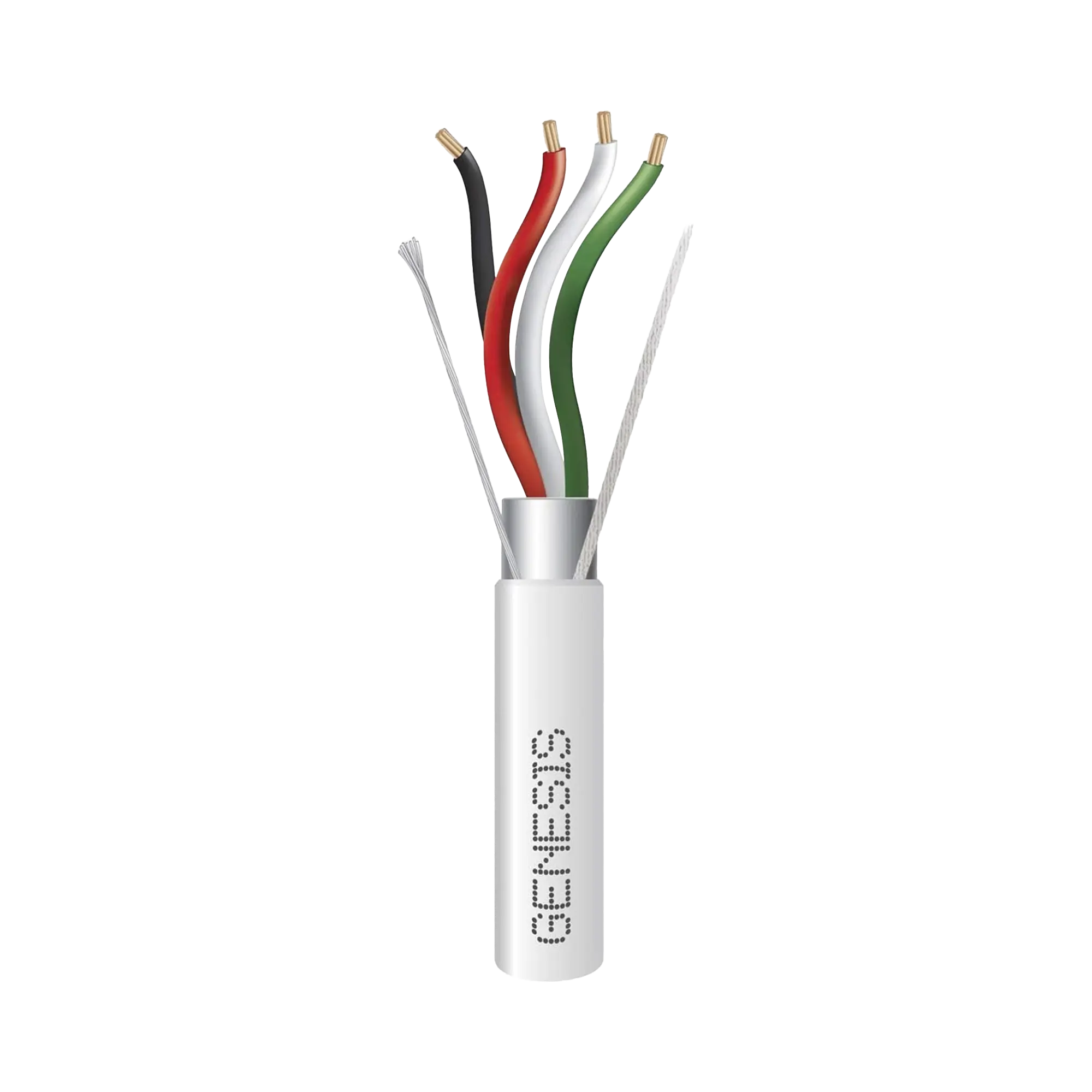 Bobina de 305 M de Cable 4 x 22 AWG BLINDADO / RISER / Color Blanco / Para Aplicaciones de Audio, Seguridad y Control