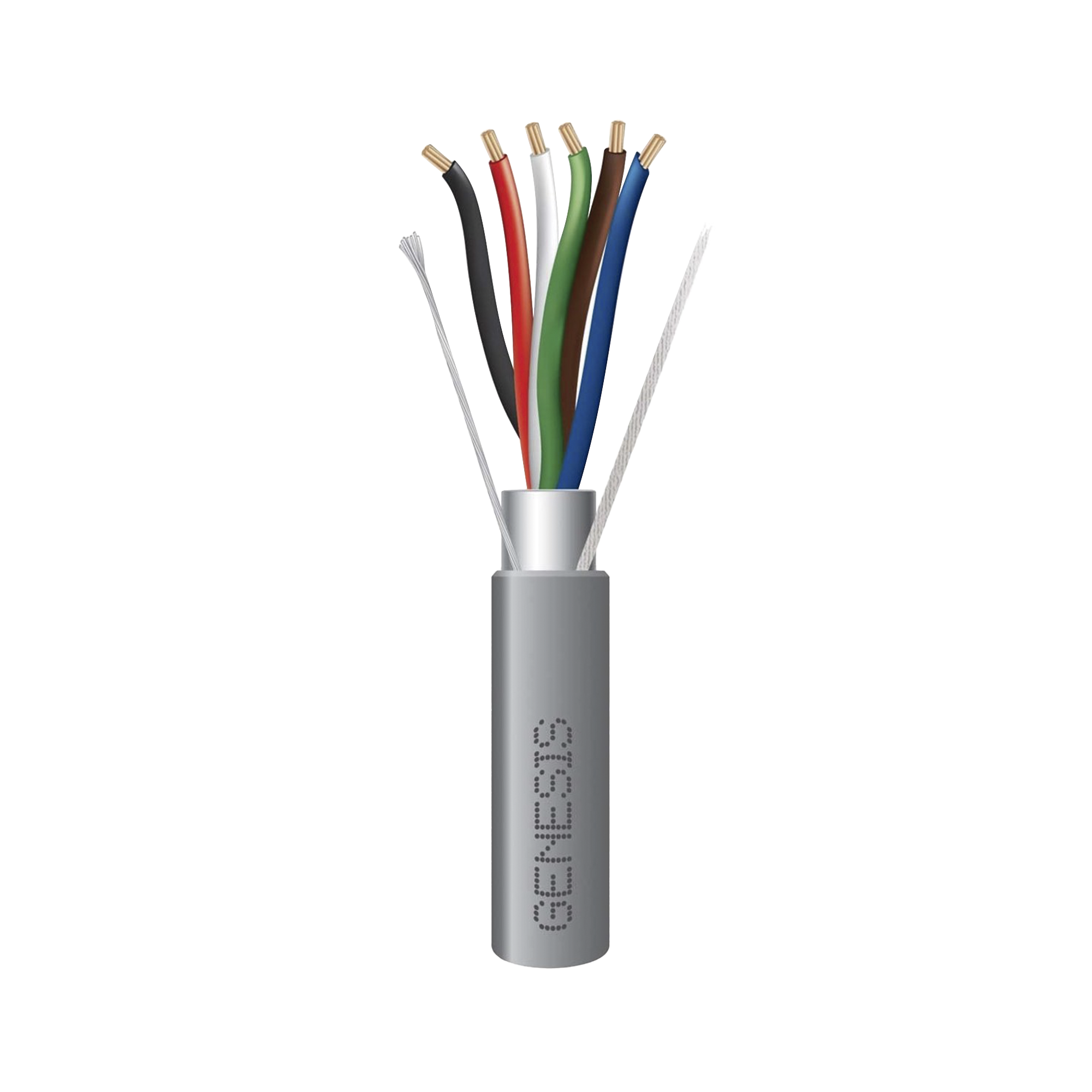 Bobina de 305 Metros de Cable / 6 x 22 AWG Blindado / Riser / Color Gris / Para Aplicaciones de Audio, Seguridad y Control