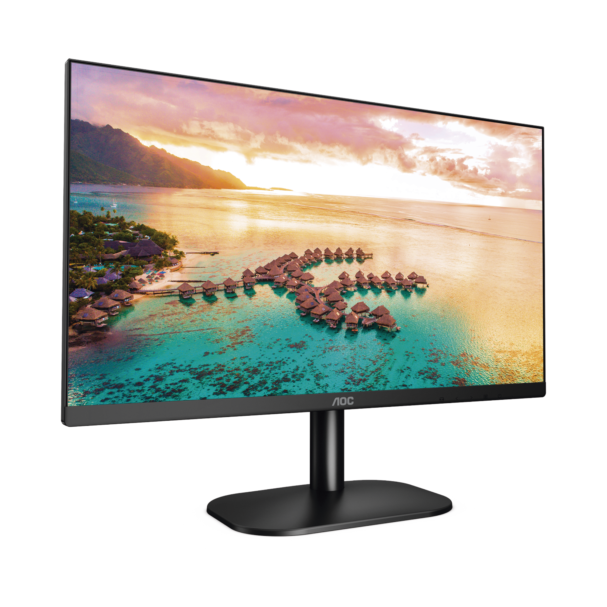 Monitor LED de 23.8″ VESA, Resolución 1920 x 1080 Pixeles, Entradas de Video VGA/HDMI. Panel IPS LCD Backlight LED. Ultra Delgado