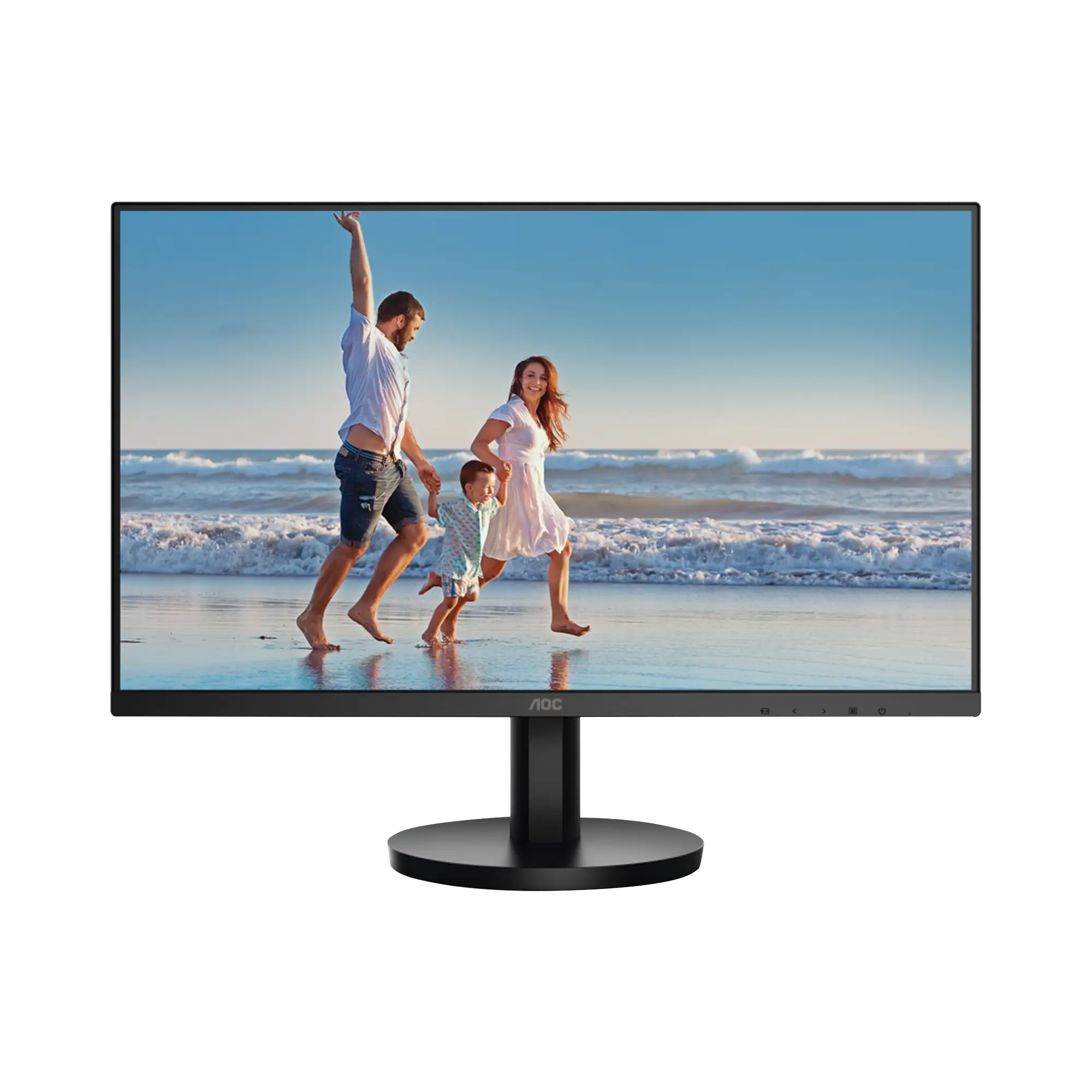 Monitor LED de 23.8″ VESA, Resolución 1920 x 1080 Pixeles, Entradas de Video VGA/HDMI. Panel VA LCD Backlight LED. Ultra Delgado