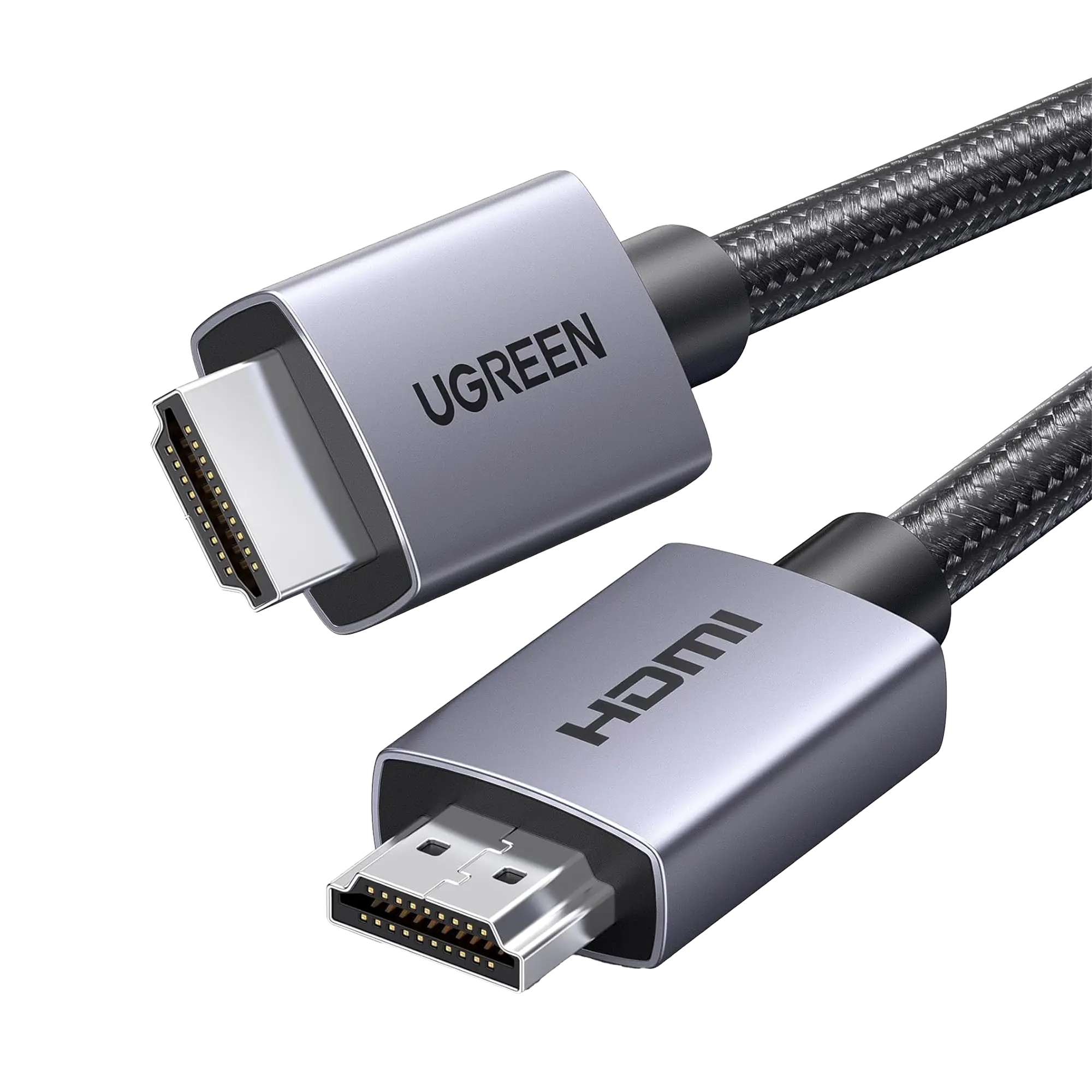 Cable HDMI 2.0 de Nylon Trenzado | 1 m | 4K@60Hz | ARC | Dolby ATMOS | True HD | DTS HD | HDR | 3D Inversivo | 3 modos de Visualización | 3 Capas de Protección + 4 de Blindaje | Niquelado | Carcasa de Aluminio.