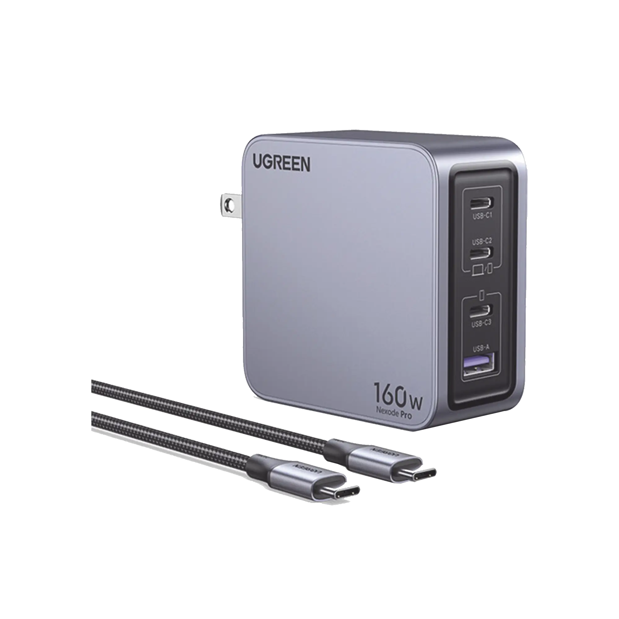 Cargador Rápido GaN / 160W Máximo / 3 USB-C + 1 USB-A / PD3.1 140W / PPS / UFCS / QC5 / Protecciones Múltiples / PC 94-V0