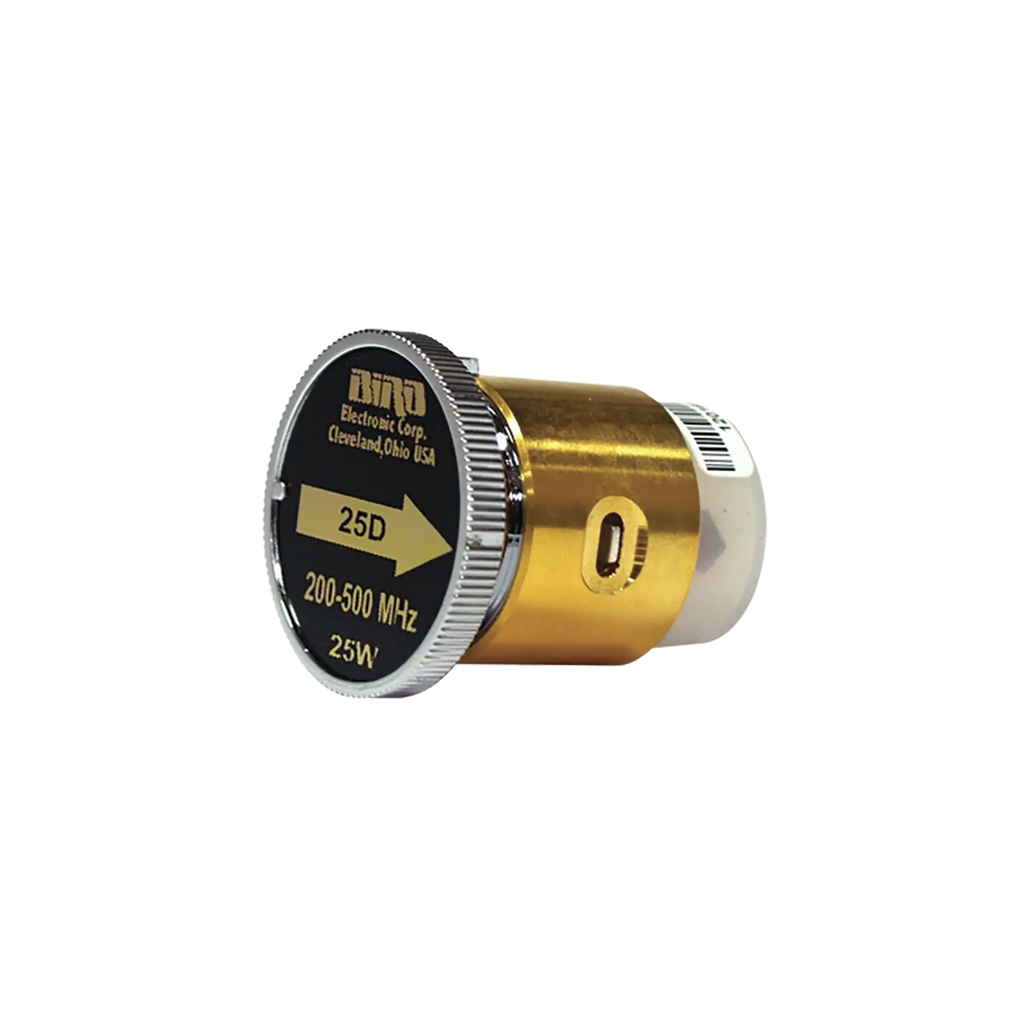 Elemento de 25 Watt en linea 7/8″ para Wattmetro BIRD 43 en Rango de Frecuencia de 200 a 500 MHz.