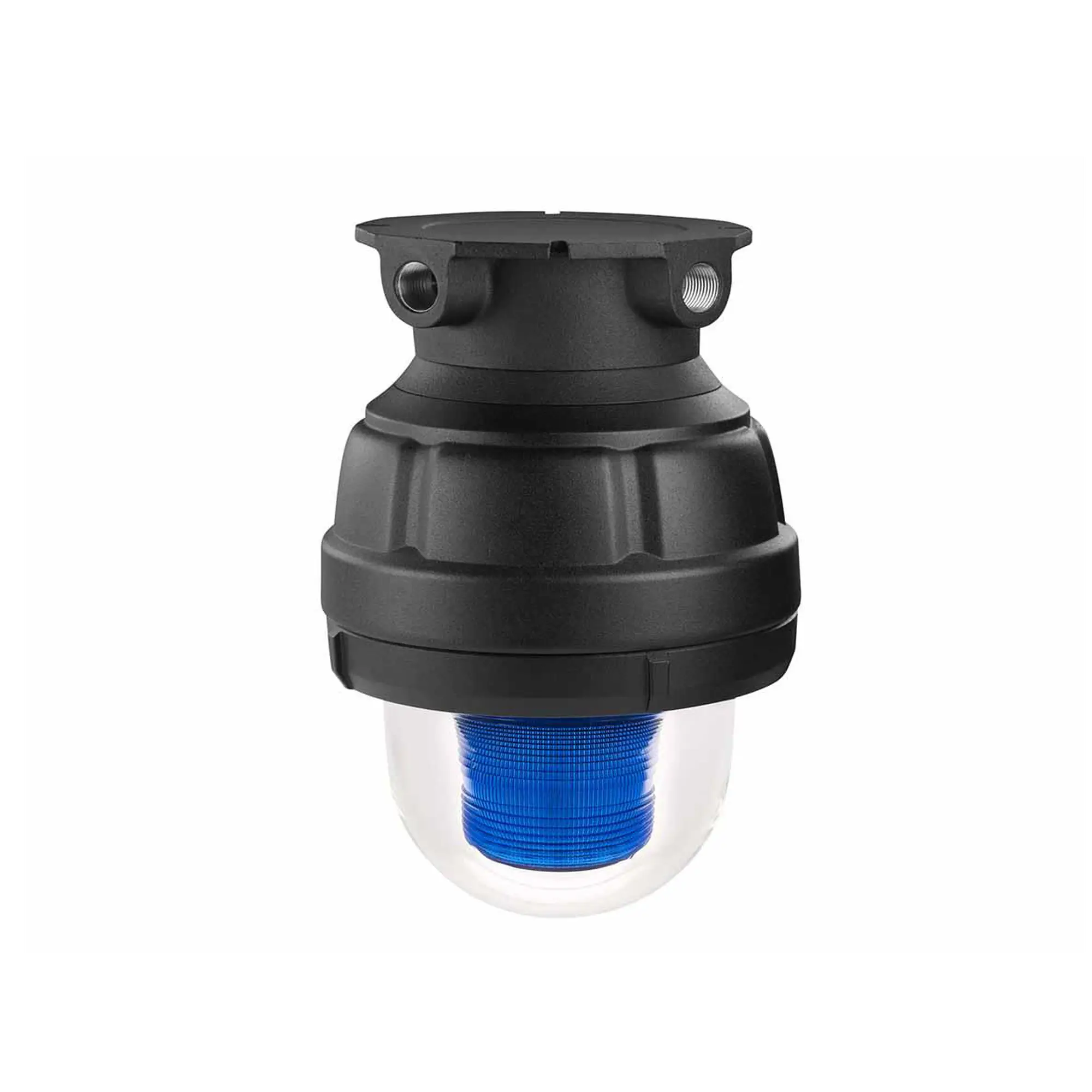 Luz de advertencia LED a prueba de explosión adecuado para su uso en Clase I, Div. I, Grupos C y D; Clase I, Div. 2, Grupos A, B, C y D; Clase II, Div. 1, Grupos E, F y G; Clase III, color Azul, 24 VCD