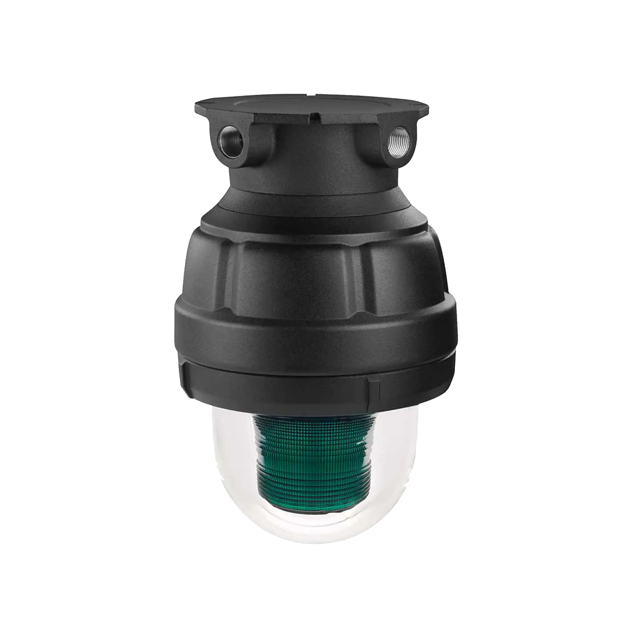 Luz estroboscópica a prueba de explosiones UL y cUL para Clase I, División 1, Grupo C y D; Clase I, División 2, Grupos A y B; Clase II, División 1, Grupos E, F y G; Clase III , 24 Vcd, color Verde, montaje no incluido