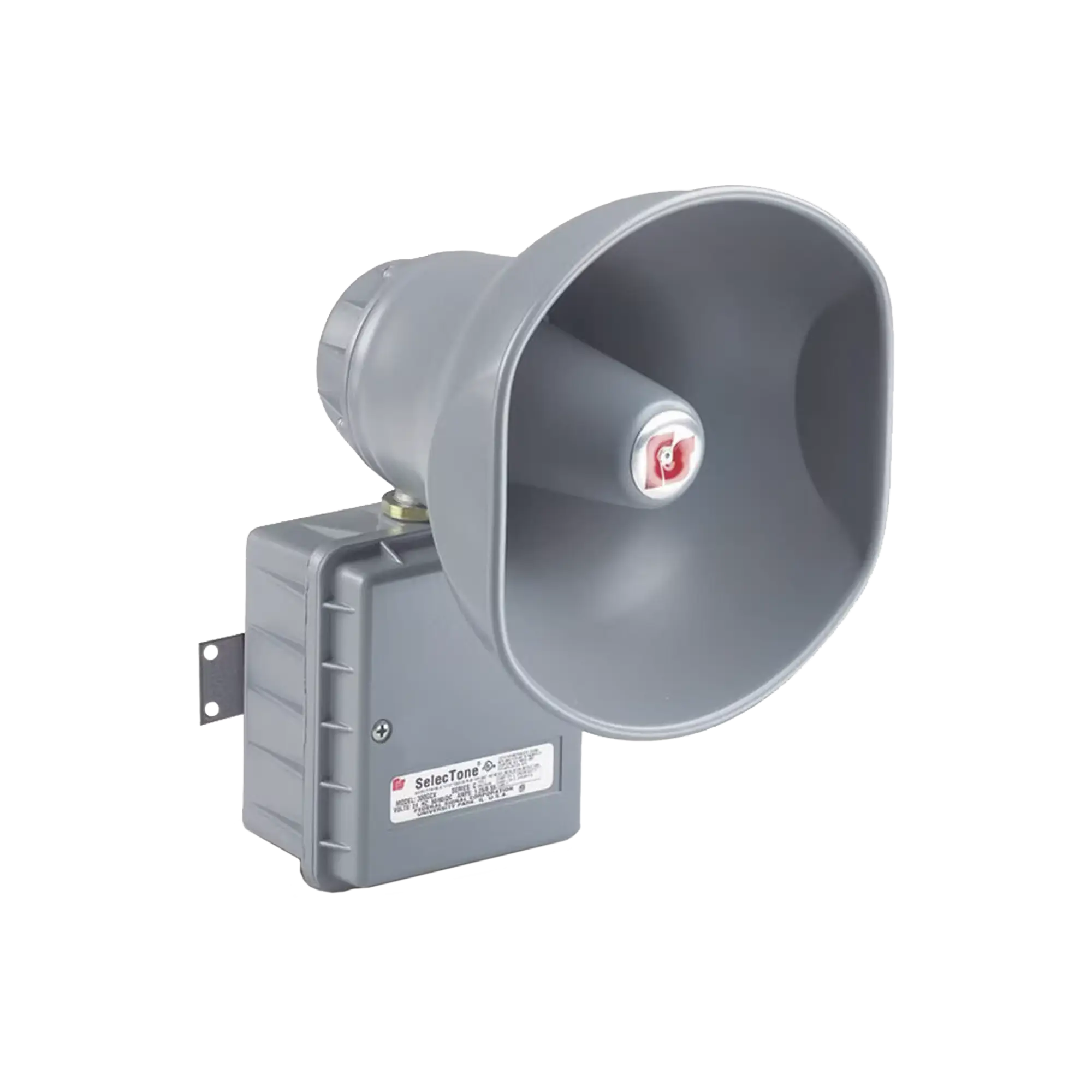 302GCX SelecTone® 30W Altavoz amplificado para zonas peligrosas, Listado por UL y cUL para Clase I, División 2, Grupos A, B, C y D; Clase II, División 2, Grupos F y G; Clase III, División 2, Grupos F y G; Clase III, 240 VCA color