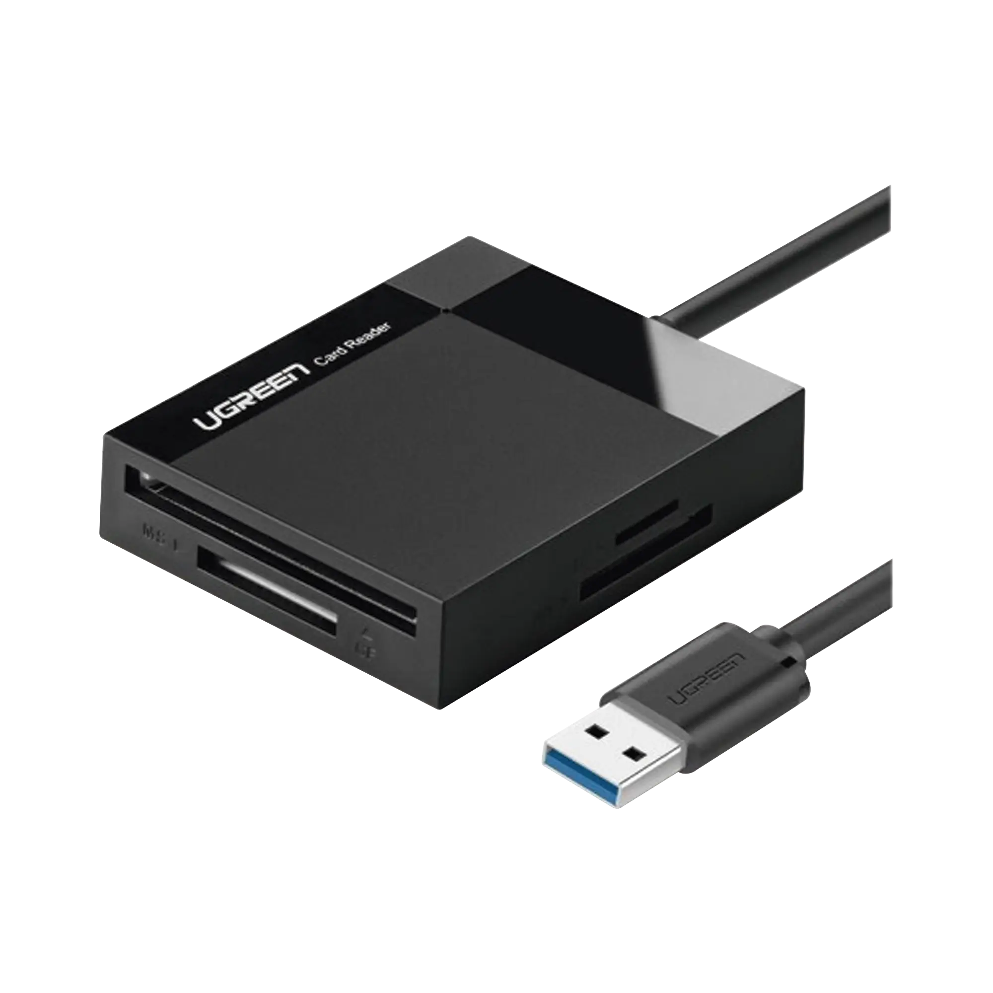 Lector de Tarjetas USB-A 3.0 a CompactFlash (CF)/ MemoryStick (MS)/ TransFlash (TF)/ SecureDigital (SD) | 4 en 1 | 5Gbps | Hasta 2TB | Soporta Windows/Mac OS/Linux/Android | Lectura de tarjetas simultánea | Cable de 15cm.