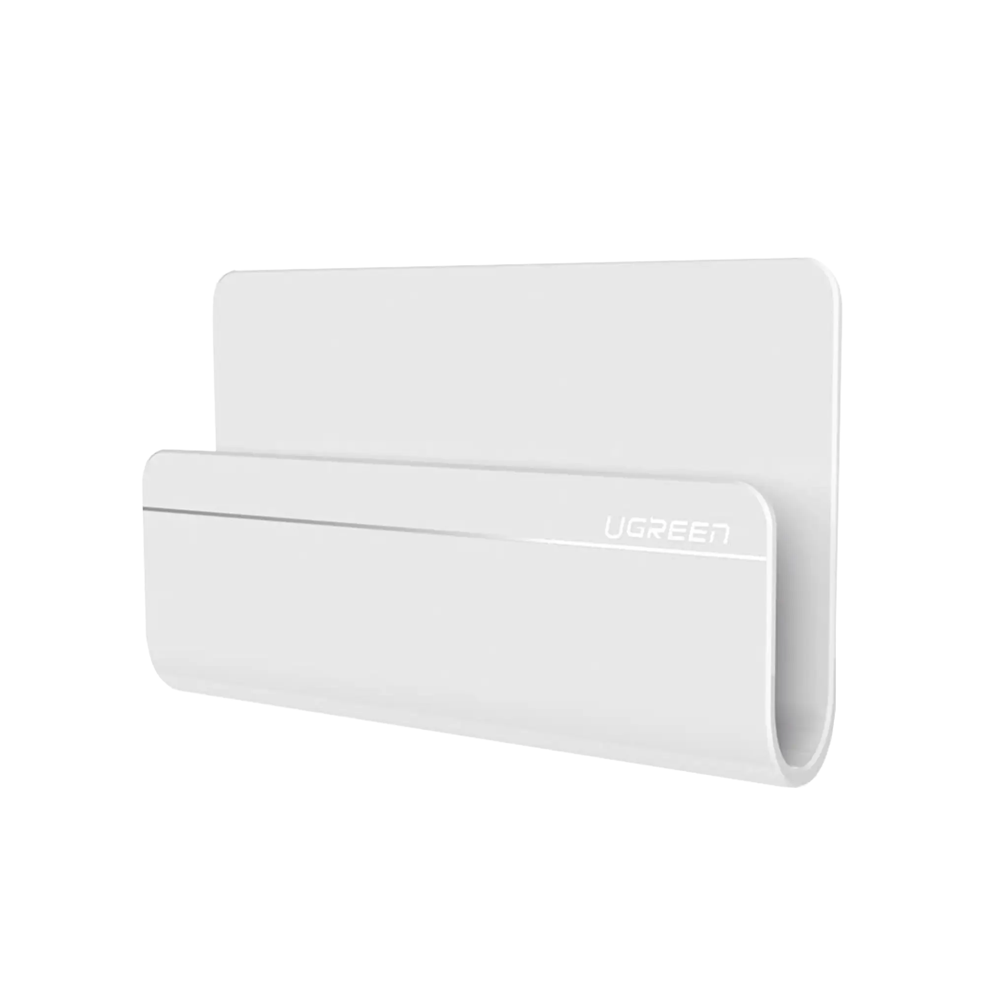 Soporte de Pared Adhesivo para Teléfono / Diseño de Montaje en Pared / Protección De Silicona Antideslizante / Anti Arañazos / Adhesivo 3M / Soporta Dispositivos 165*81*26.5 mm. / Caja De ABS / Color Blanco