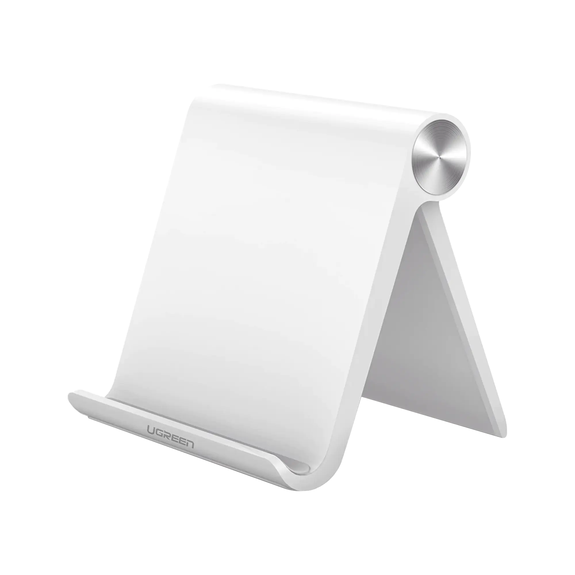Soporte de Escritorio para Tablet / Ajustable de 0° a 100° / Goma Antiarañazos / Antideslizante / Amplia Compatibilidad con dispositivos de 4» a 13» / Plegable / ABS / Color Blanco