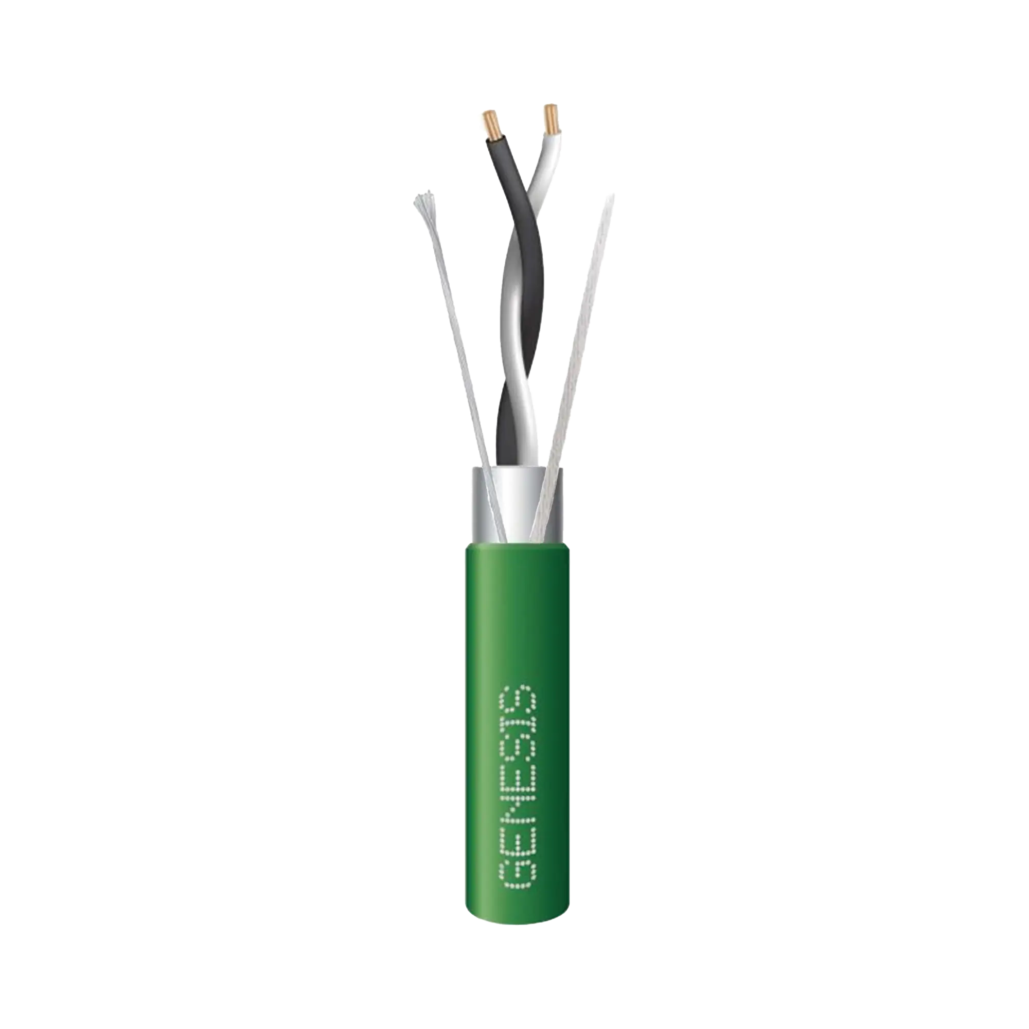 Bobina de 305 Metros / Cable 2 x 22 AWG / Color Verde / Blindado / Plenum / Trenzado para Aplicaciones de Transmisión de Datos a Alta Velocidad para Automatización, EIA-485, BACnet y otros Sistemas de Comunicación