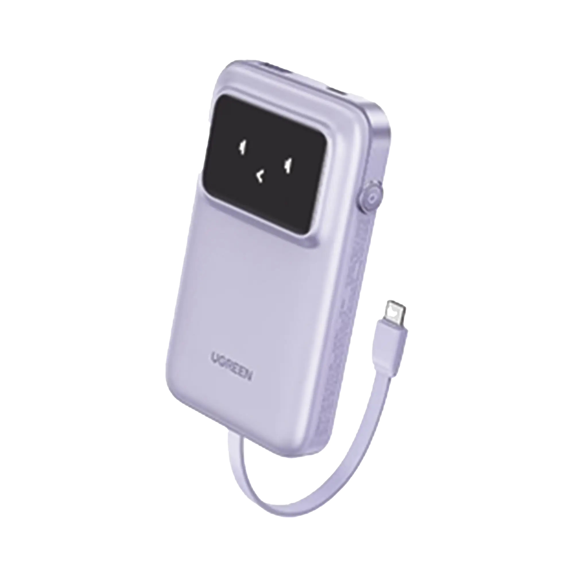 Power Bank Serie Uno | 10000mAh | 30W | con Cable USB-C Incorporado | 2 Salidas 30W Max. | Pantalla Inteligente | Carcasa Ignifuga | Aprobado por Aerolíneas.| Color Purple.