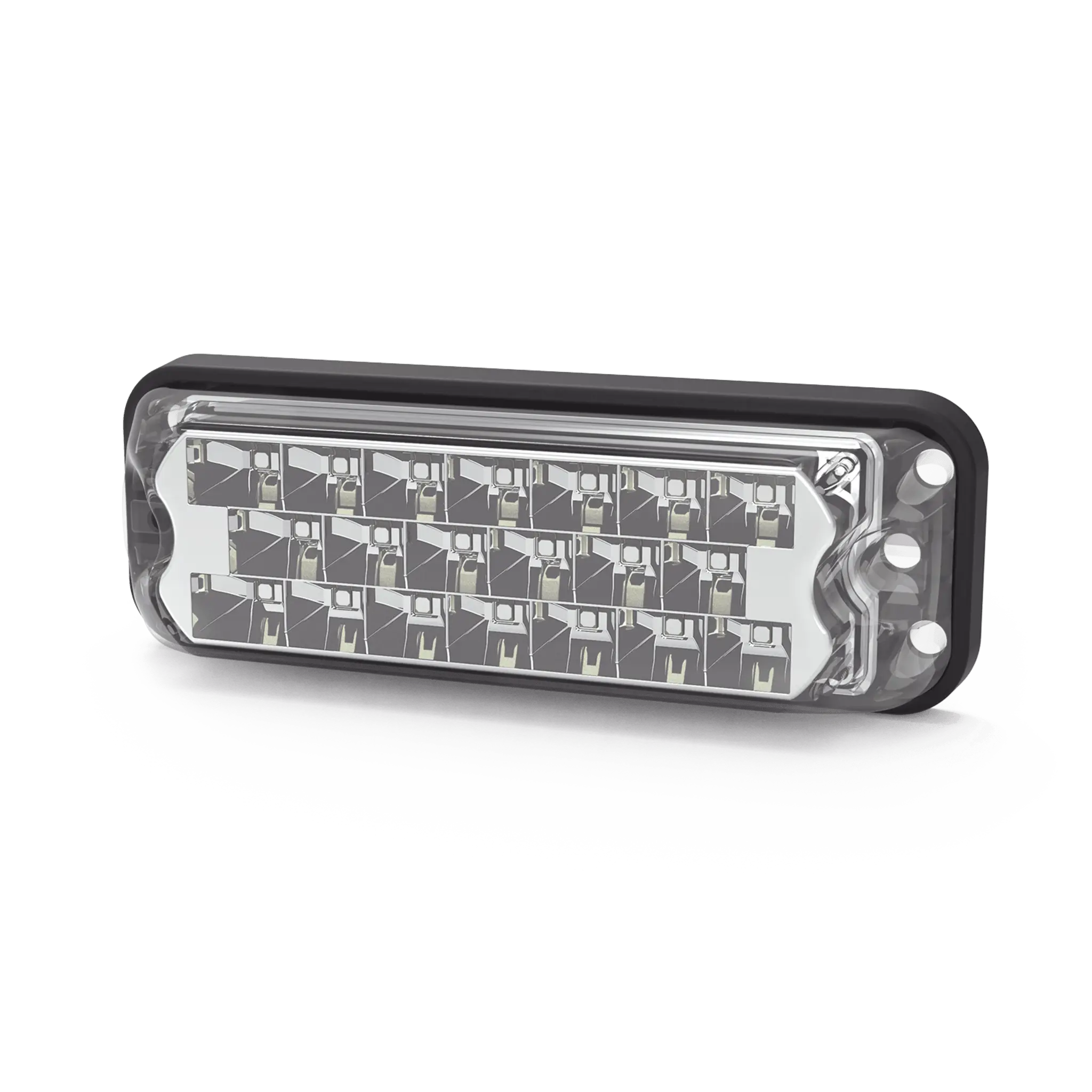 Luz Auxiliar de 20 LED, Ámbar/Claro, Bisel Negro, Lente transparente