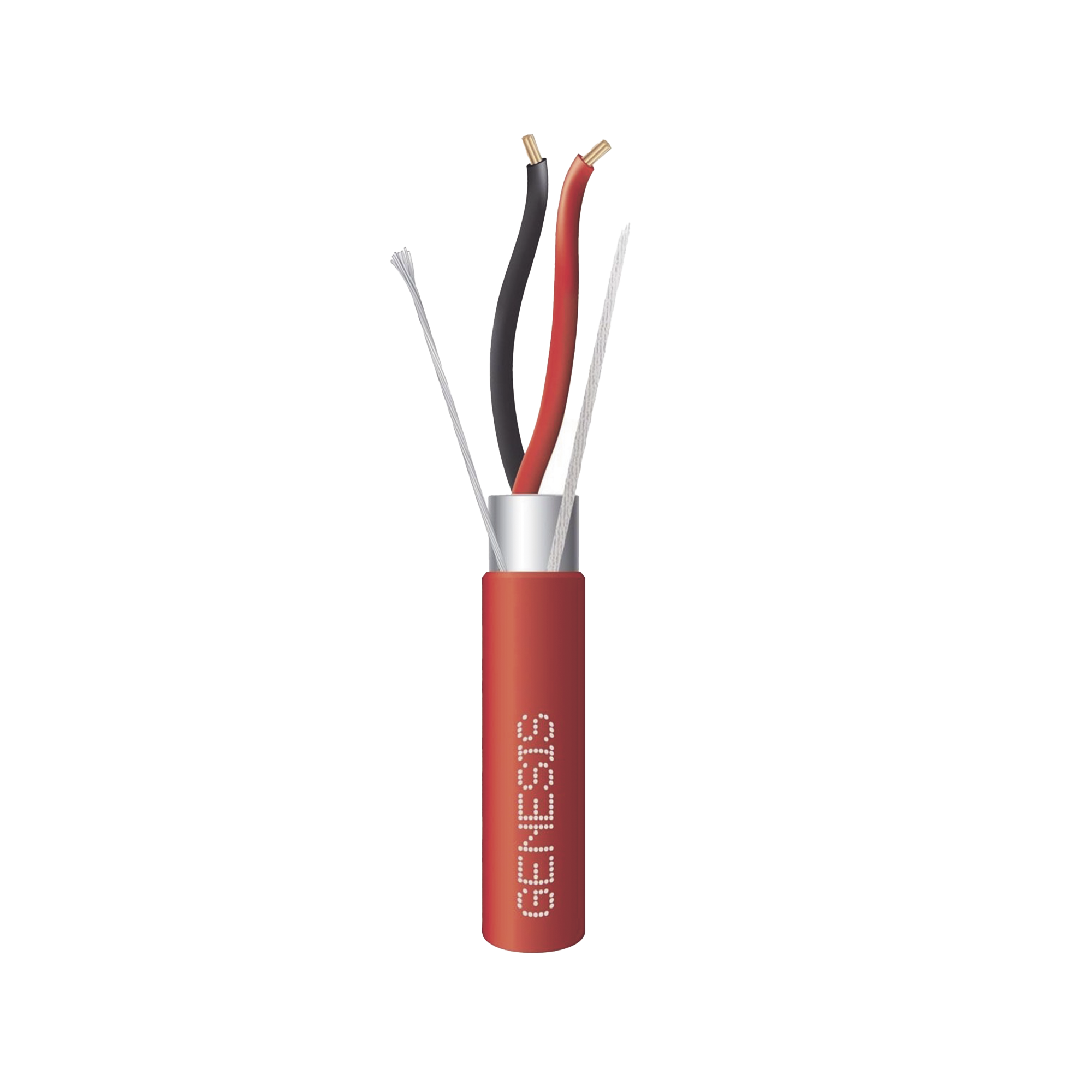 Carrete de 305 Metros de Cable / 2 x 14 AWG / Plenum / BLINDADO / Tipo FPLP / Color Rojo / Para Aplicaciones en Sistemas de Detección de Incendio y Sistemas de Evacuación