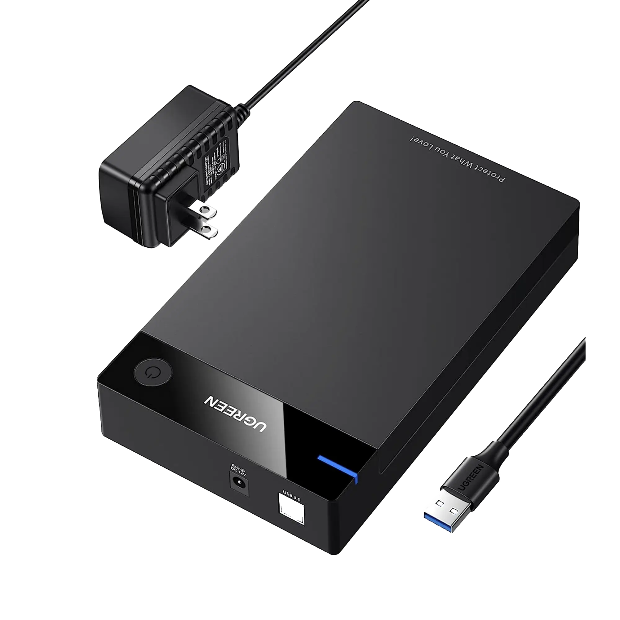 Carcasa de Disco Duro para 3.5″ y 2.5″ (Enclosure) | Con Cable USB 3.0 | Para HDD 3.5″ / SSD 2.5″ | SATA I/II/III | UASP | Hasta 16 TB | Compatible con Windows, Linux, Mac OS | No Requiere Controlador | Cable 1m | Incluye Adaptador d
