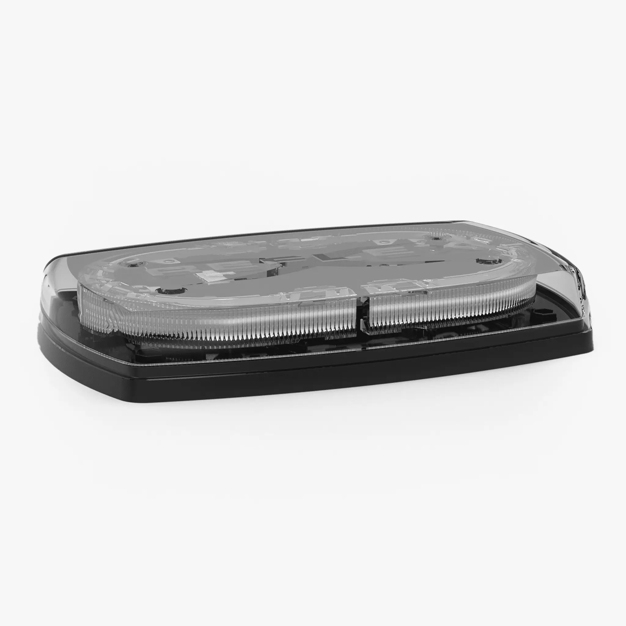 Mini torreta de 48 LED 10″ Ámbar/Claro, Lente Transparente, Cableado