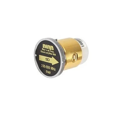 Elemento de 5 Watt en Línea 7/8″ para Wattmetro BIRD 43 en Rango de Frecuencia de 200 a 500 MHz.