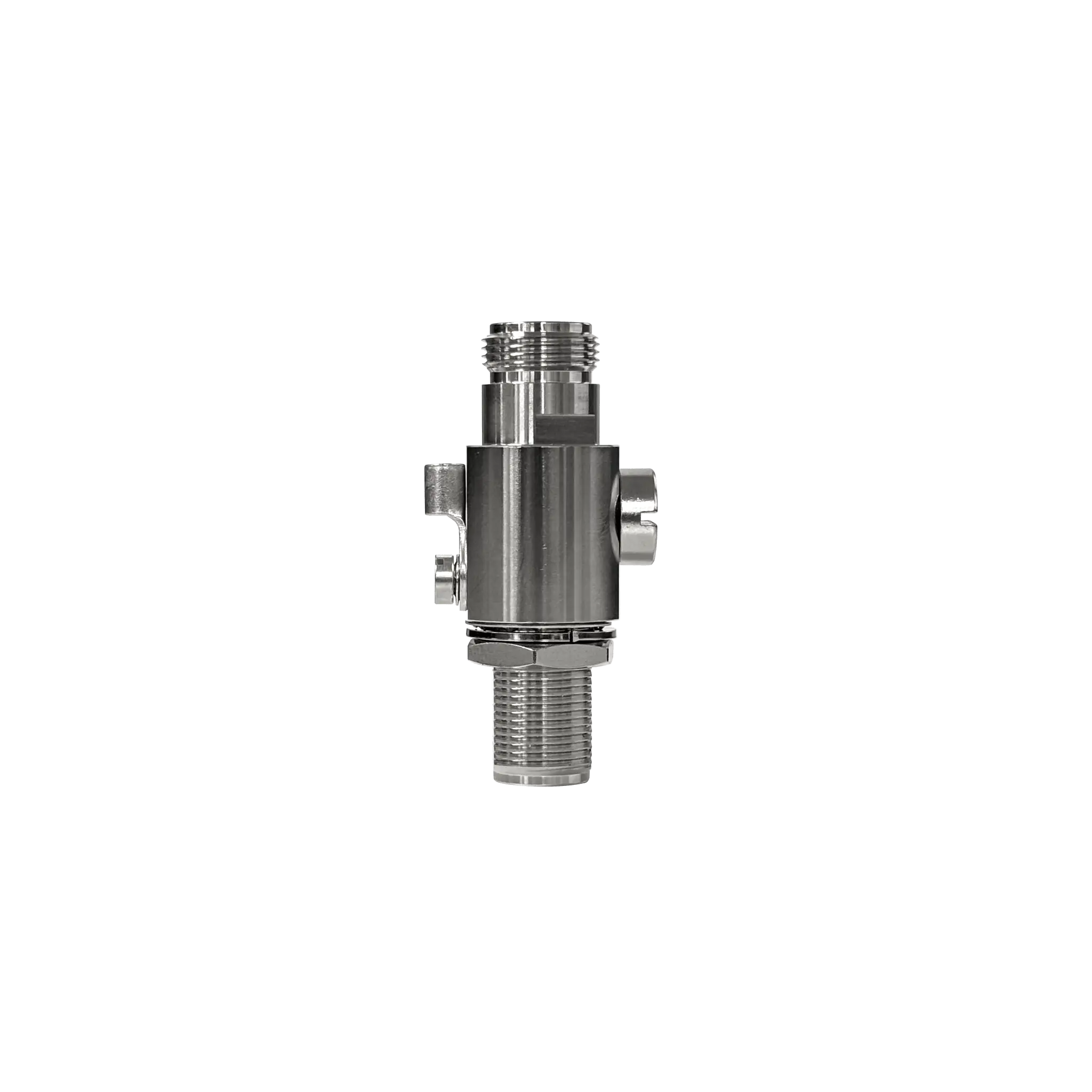 Protector Contra Descargas Eléctricas / Rango de Frecuencia de DC a 5.8 GHz / Impedancia 50Ω / Protección Bidireccional / Tubo de Descarga de Gas 90V Reemplazable / Conectores N hembra