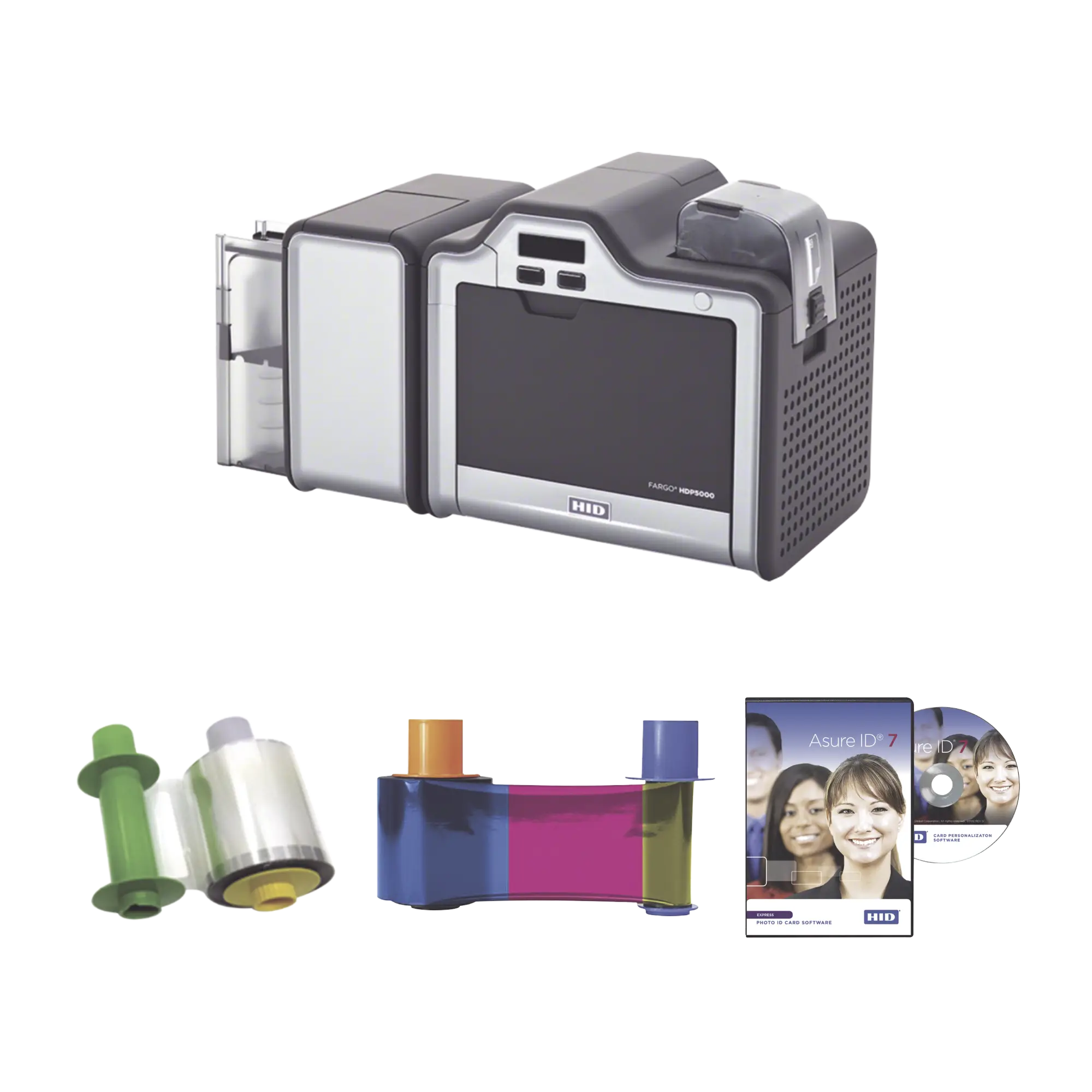 Kit Impresora Retransferencia HDP5000/ Doble Lado/ Incluye Ribbon, Film y Software/ 3 Años Garantía