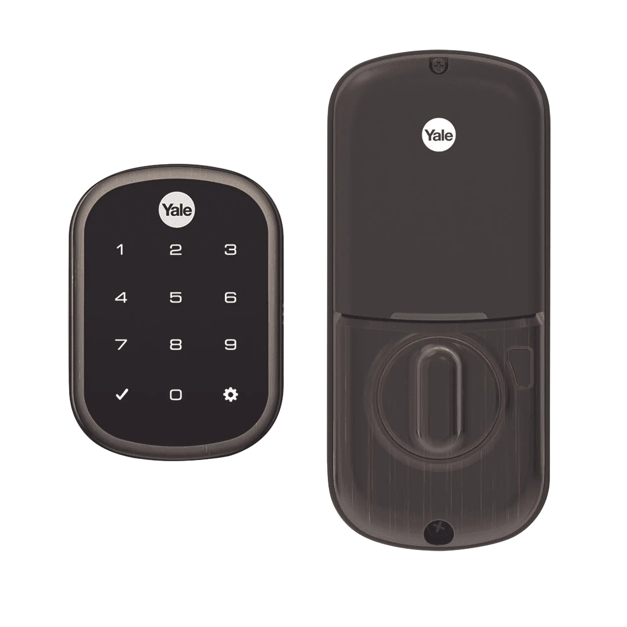 Cerradura ASSURE YRD256/ Color Bronce/ Teclado /Apertura por Smartphone Opcional/Para puertas Izq o Derecha de 35 a 57 mm de espesor