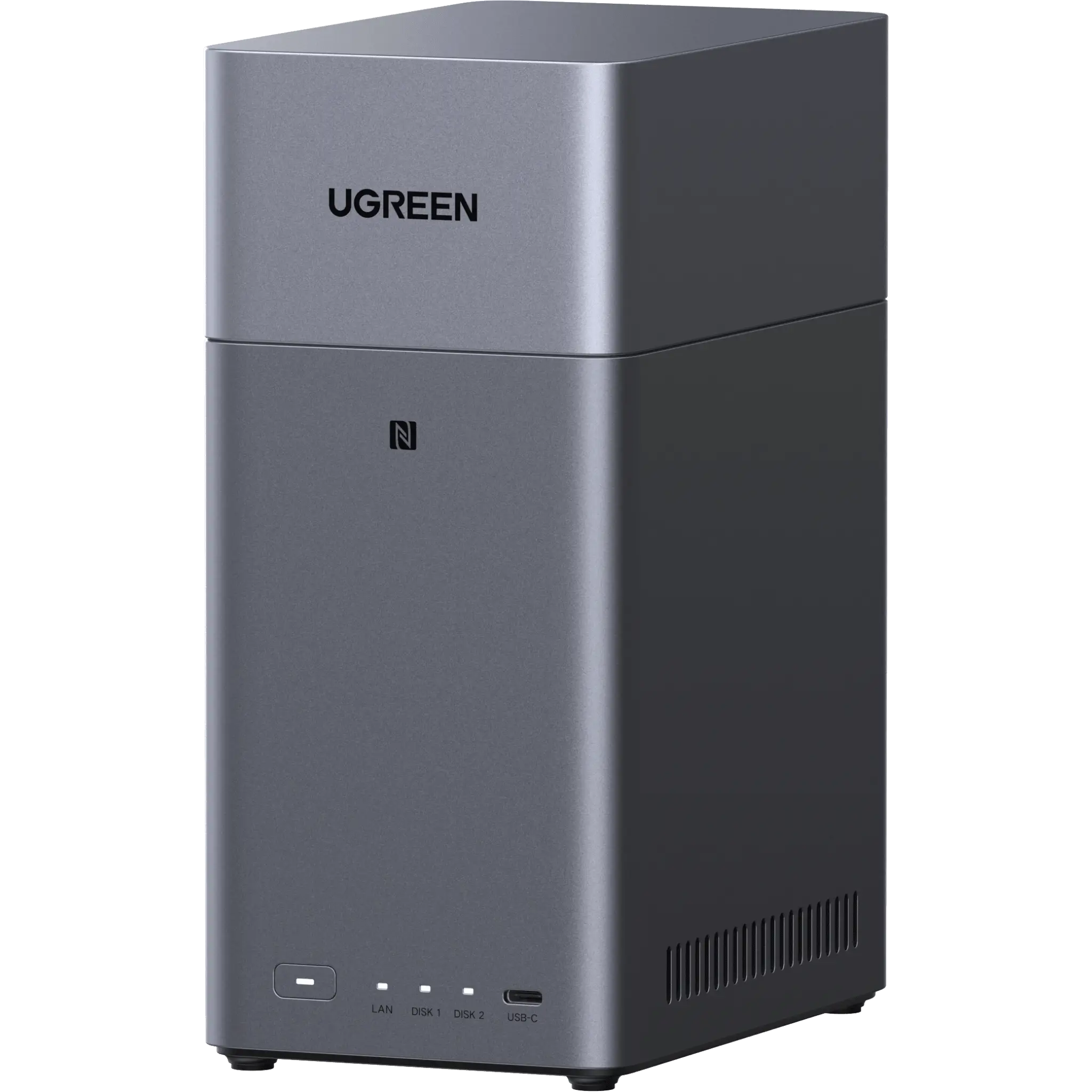 NAS UGREEN NASync DH2300 / Procesador RK3576 / 4GB u 8GB RAM / 32GB eMMC / 2 Bahías SATA / JBOD-Basic-RAID 0-RAID 1 / Puerto HDMI 4K / 1 GbE / USB 3.2 Gen 1 Type-C / Detección NFC