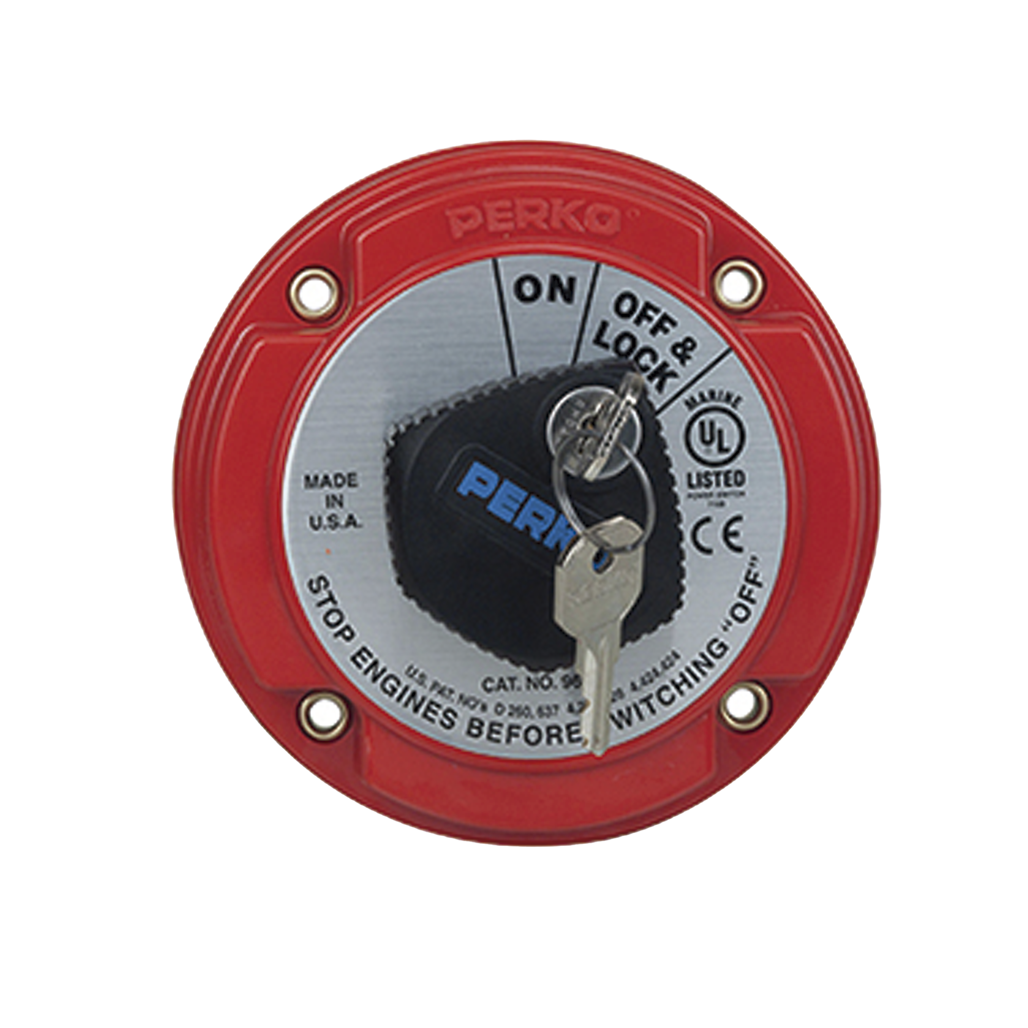 Interruptor Desconexión Batería Marina 9602, 250A Continuos, 360A Intermitentes, 6-32 VDC, Montaje Superficie, Terminales 5/16″, Opciones Bloqueo Llave y Desconexión Campo Alternador
