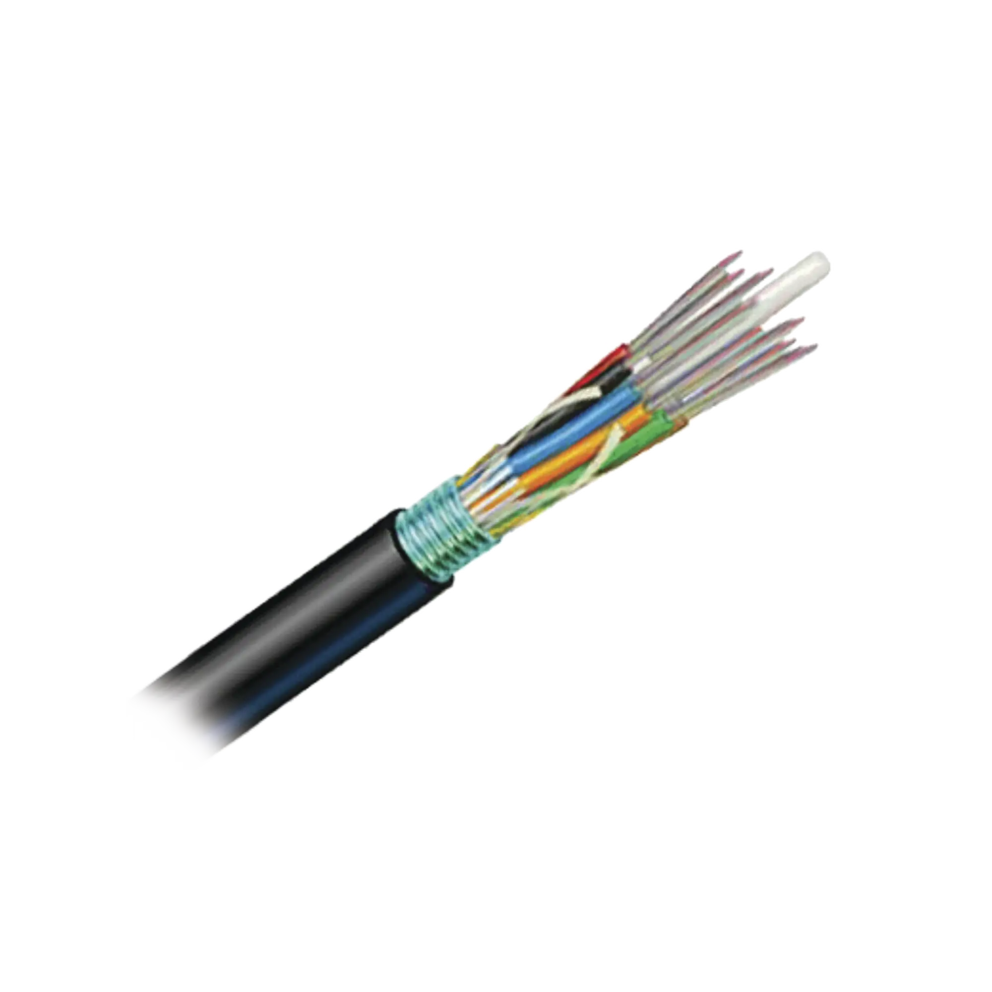 Cable de Fibra Óptica de 12 hilos, OSP (Planta Externa), Armada, Gel, HDPE (Polietileno de alta densidad), Monomodo OS2, 1 Metro