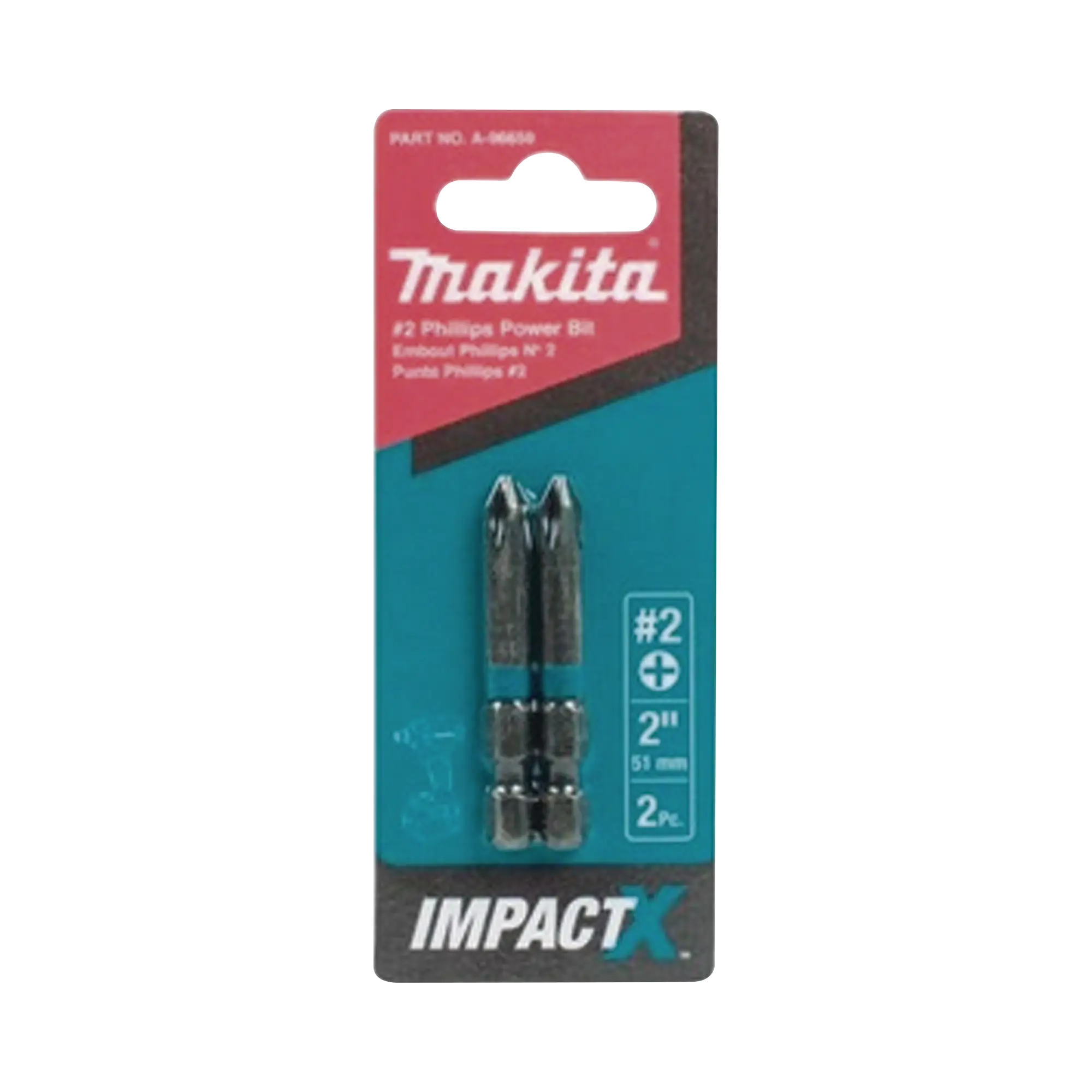 Punta phillips # 2 de 2” (51mm) impact-x punta ph2, blister con 2 piezas.
