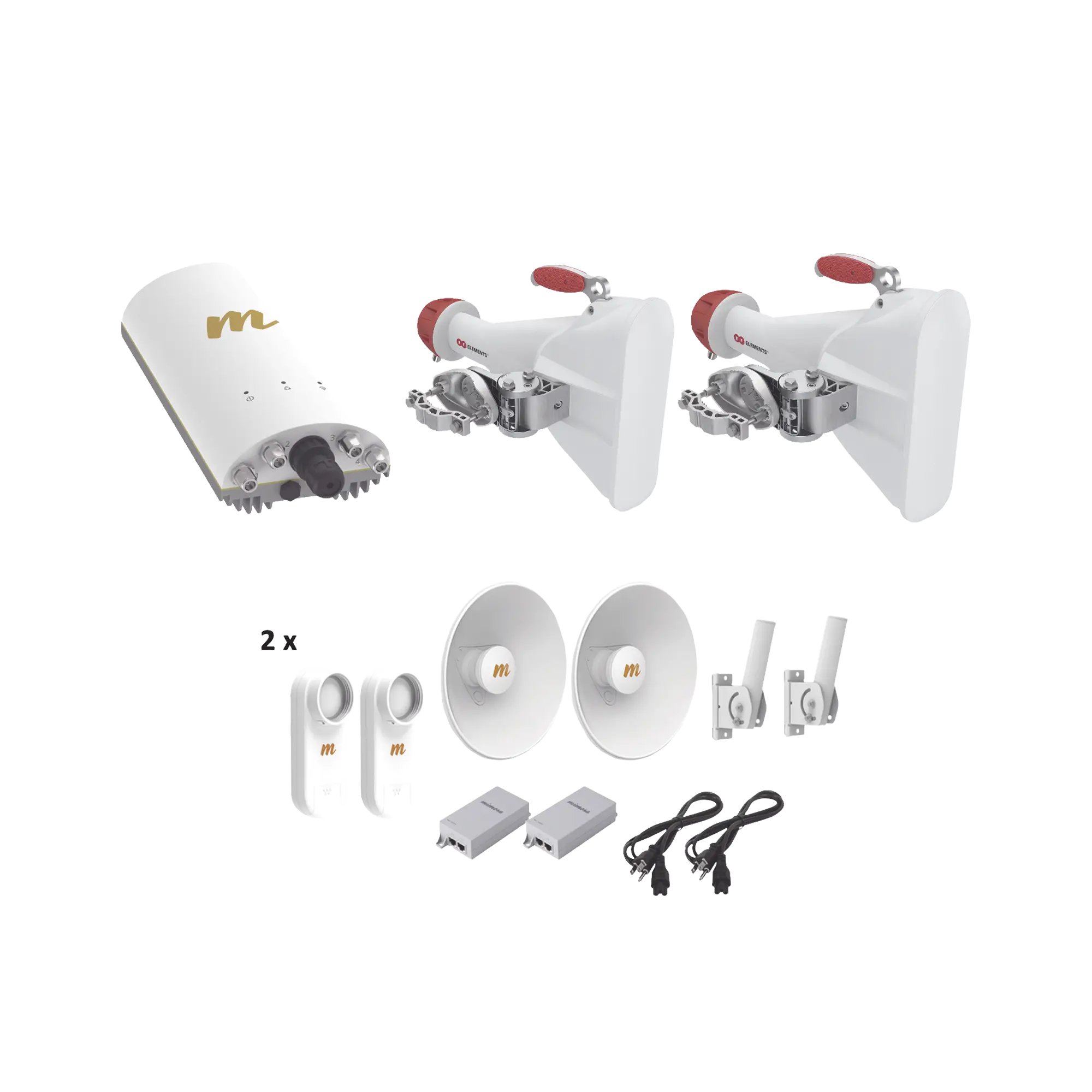 Kit completo para WISP, Kit de radio A5c, 2 antenas sectoriales HG3CCA60 de 60潞, y 2 kit C5XPTPKIT3, ideal para hasta 7 km, y cobertura de hasta 120潞, POEs, Cables de alimentaci贸n Y Jumpers incluidos.
