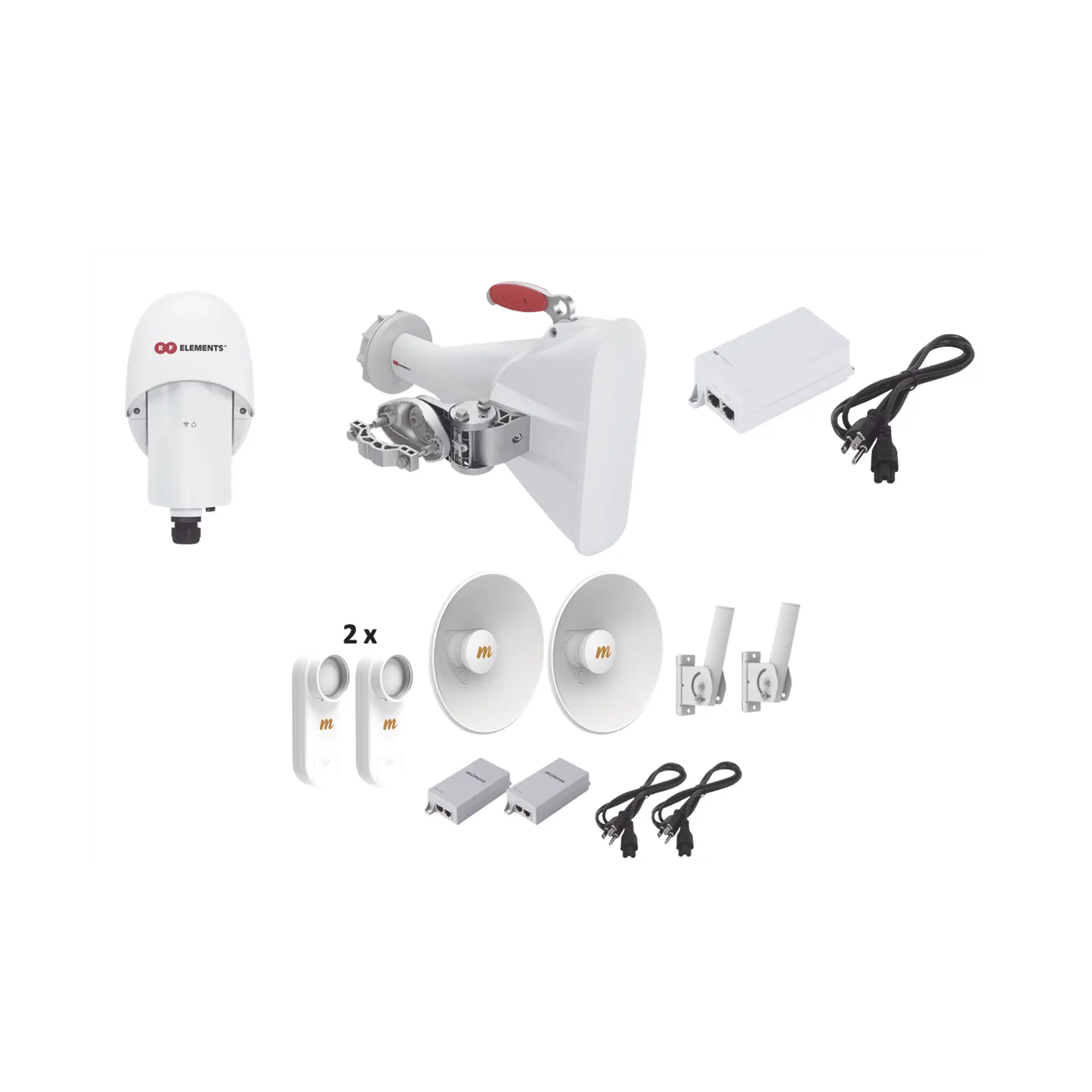 Kit completo para WISP, Kit de A5x y Adaptador TPA-A5X, antena sectorial HG3TPA60 de 60潞, y 2 kit C5XPTPKIT3, ideal para hasta 7 km, POEs y Cables de alimentaci贸n incluidos.