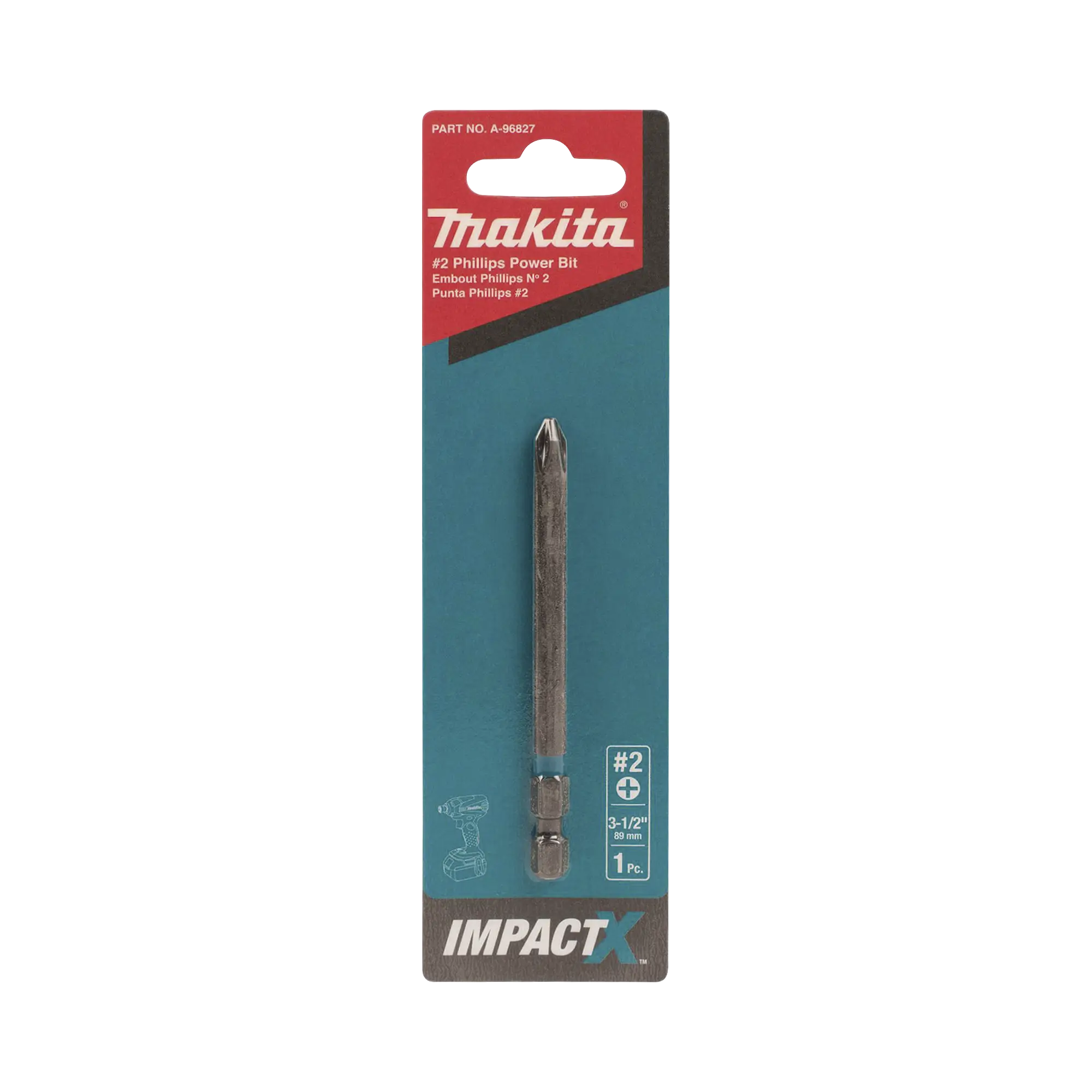 Punta phillips de 3-1/2″ ( 89mm ) impact-x ph2 del # 2, blister con 1 pieza