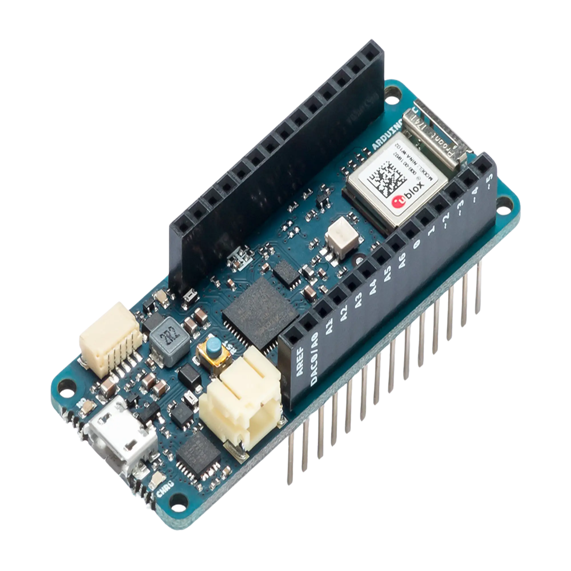 Placa de Desarrollo IoT / Arduino MKR WiFi 1010 / Procesador SAMD21 Cortex-M0+ 48 MHz / Módulo WiFi Nina W102 ESP32 / Bluetooth 5.0 BLE / Chip Criptográfico ATECC508 / Compatibilidad Arduino Cloud
