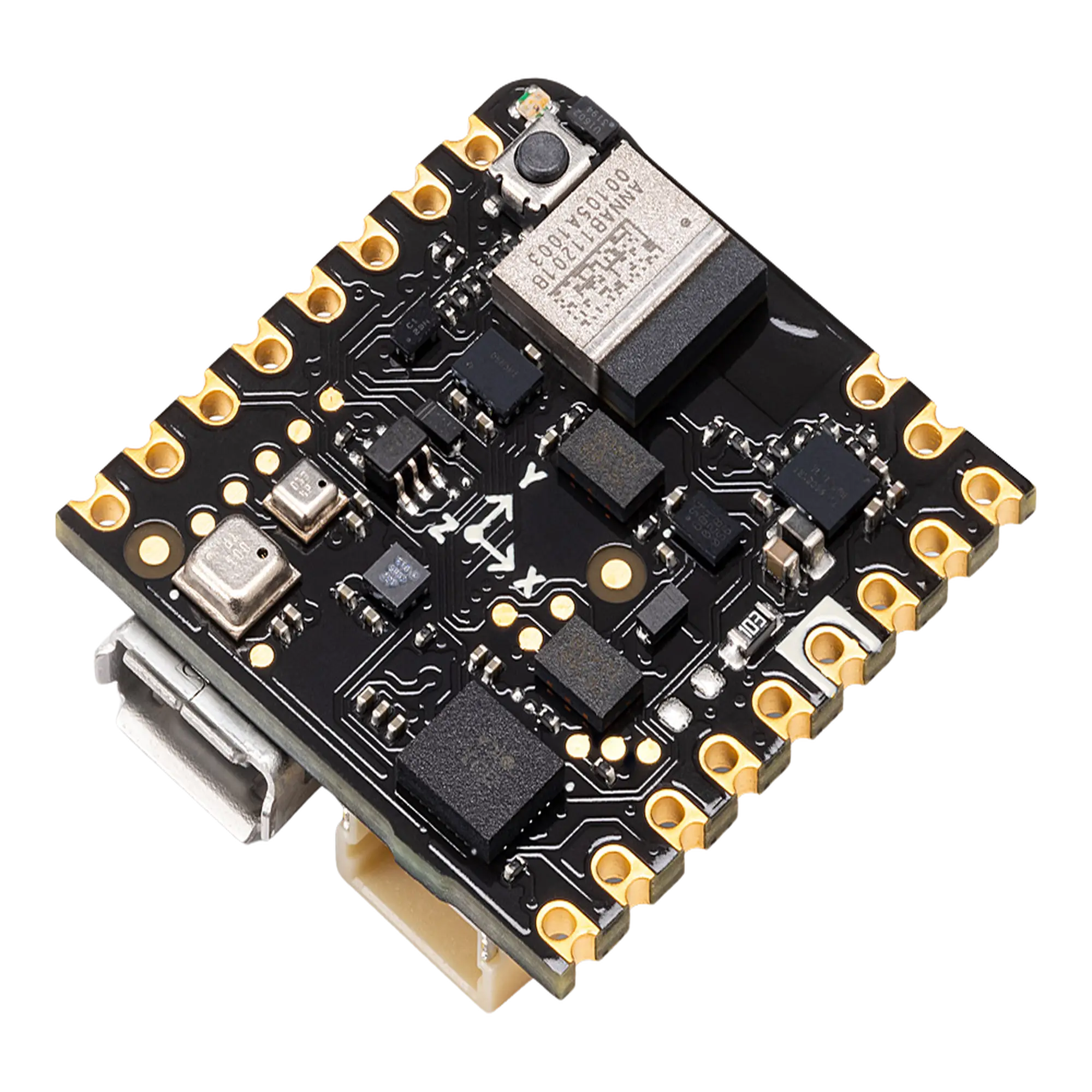 Placa de Desarrollo IoT / Arduino Nicla Sense ME / 4 Sensores Bosch Industrial / Bluetooth 5.0 / nRF52832 Cortex-M4F 64MHz / 512KB Flash + 2MB Externa / BHI260AP IMU 6 Ejes / BME688 Gas VOC / BMP390 Presión / BMM150 Magnetómetro