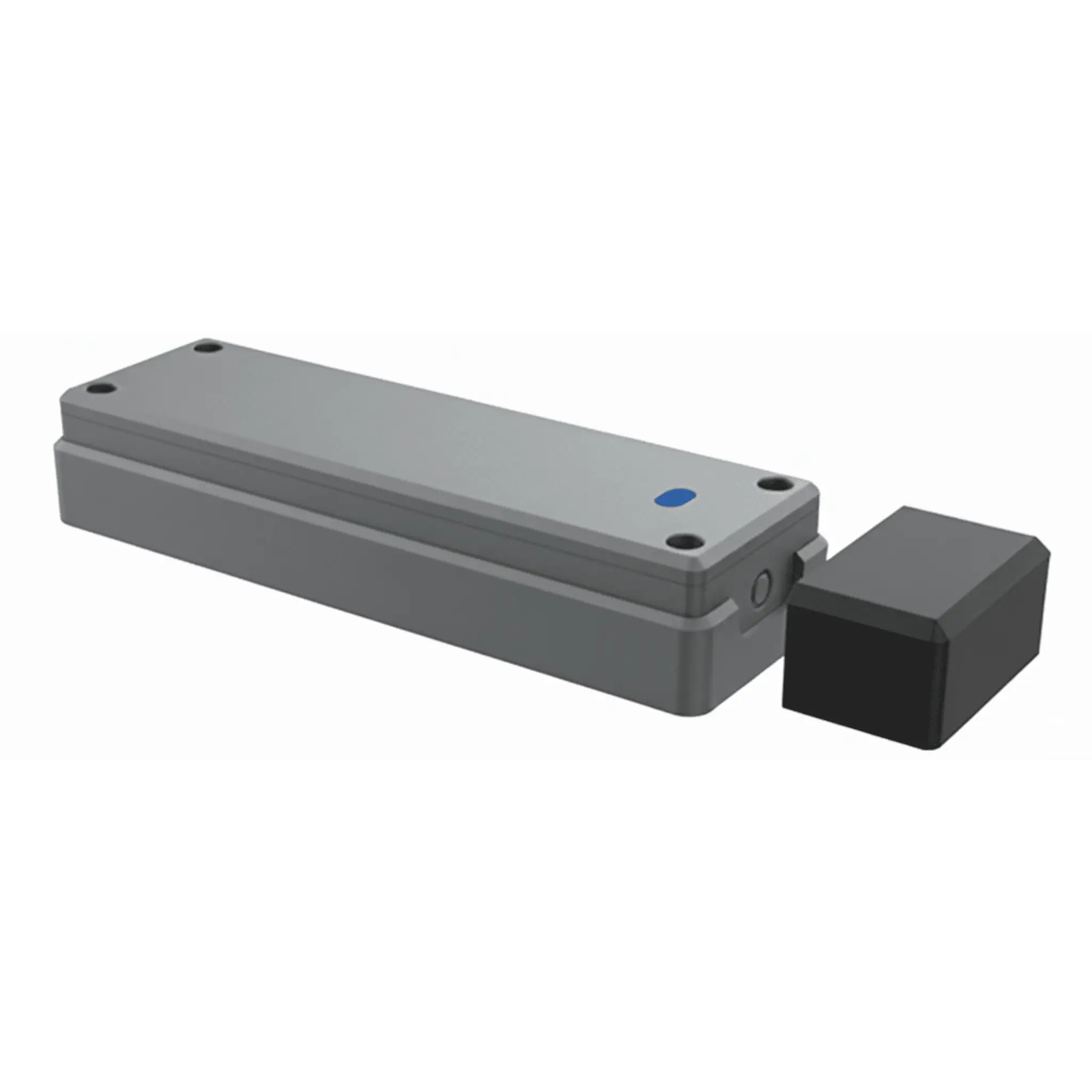 Sensor de Puerta Peatonal Inalámbrico / Tecnología Trio-Frequency Anti Interferencias / Alcance Magnético 25 mm / Batería 3.6V 2600mAh / Vida Útil 2 Años / Compatible con Puertas Seccionales y Batientes / Sensor H