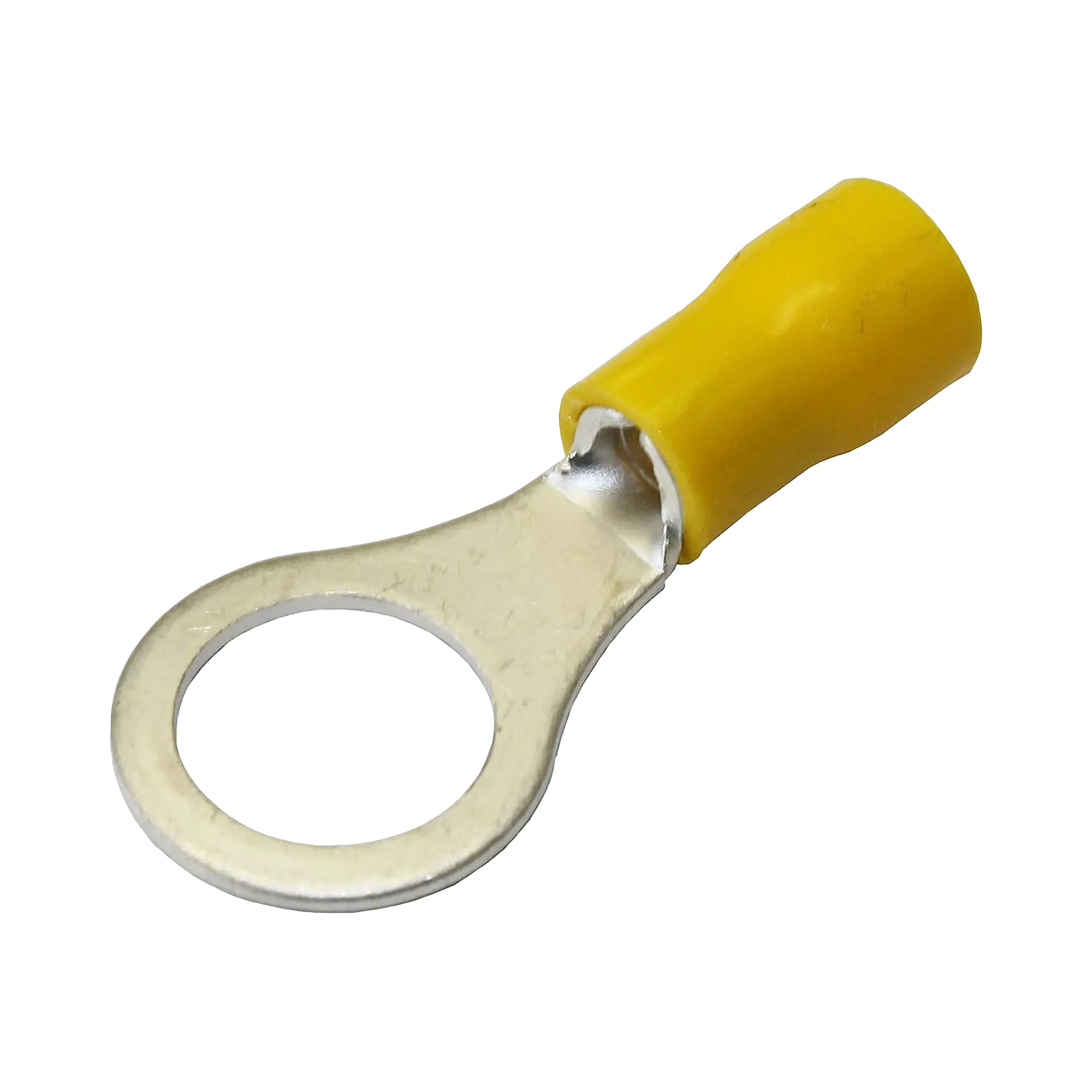 Terminal tipo ojo / 1 / 4″ / 12 – 10 AWG / Amarillo / Paquete de 25 piezas.