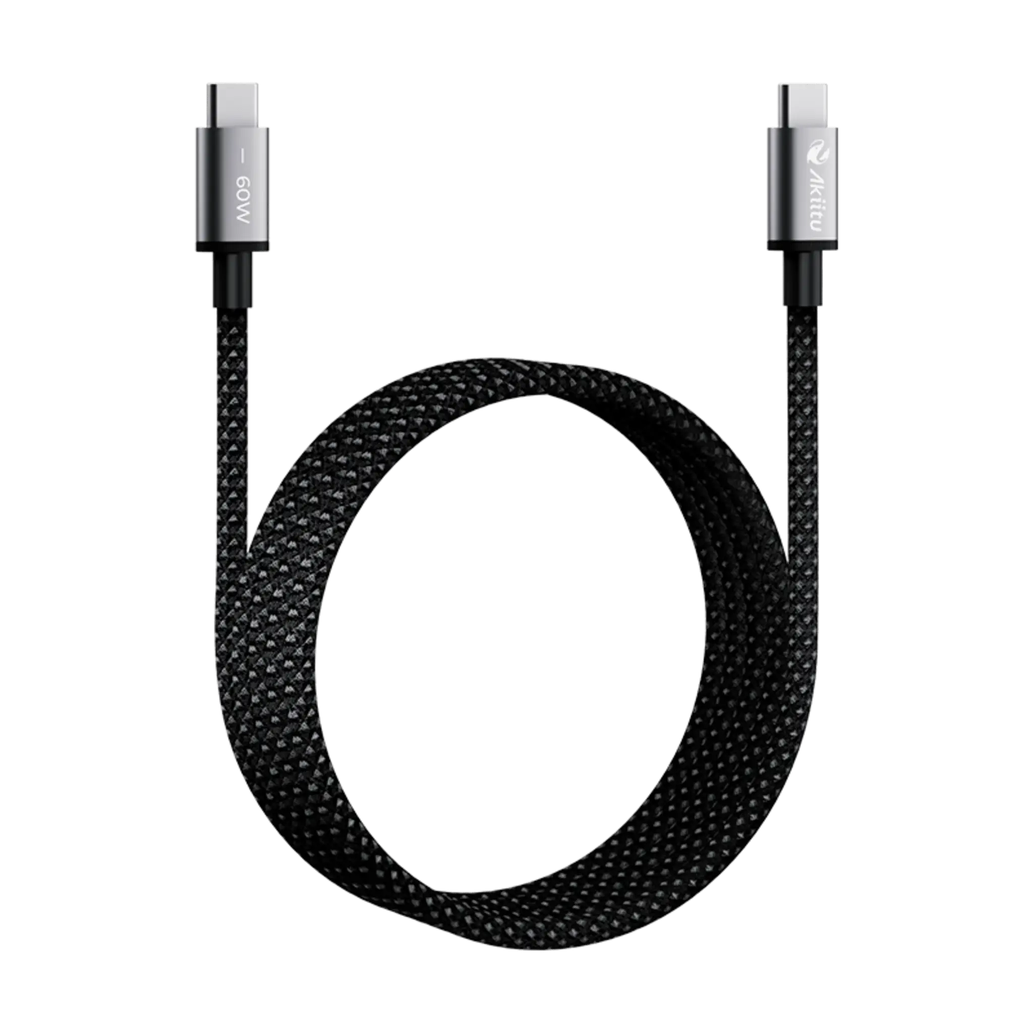 Cable de Carga USB-C a C 1.5 Metros / Tecnología GaN (Nitruro de Galio / Fast-Charging / Potencia 60W / Velocidad Transferencia 480 Mbps / Material Nylon / Conector Aluminio Anodizado