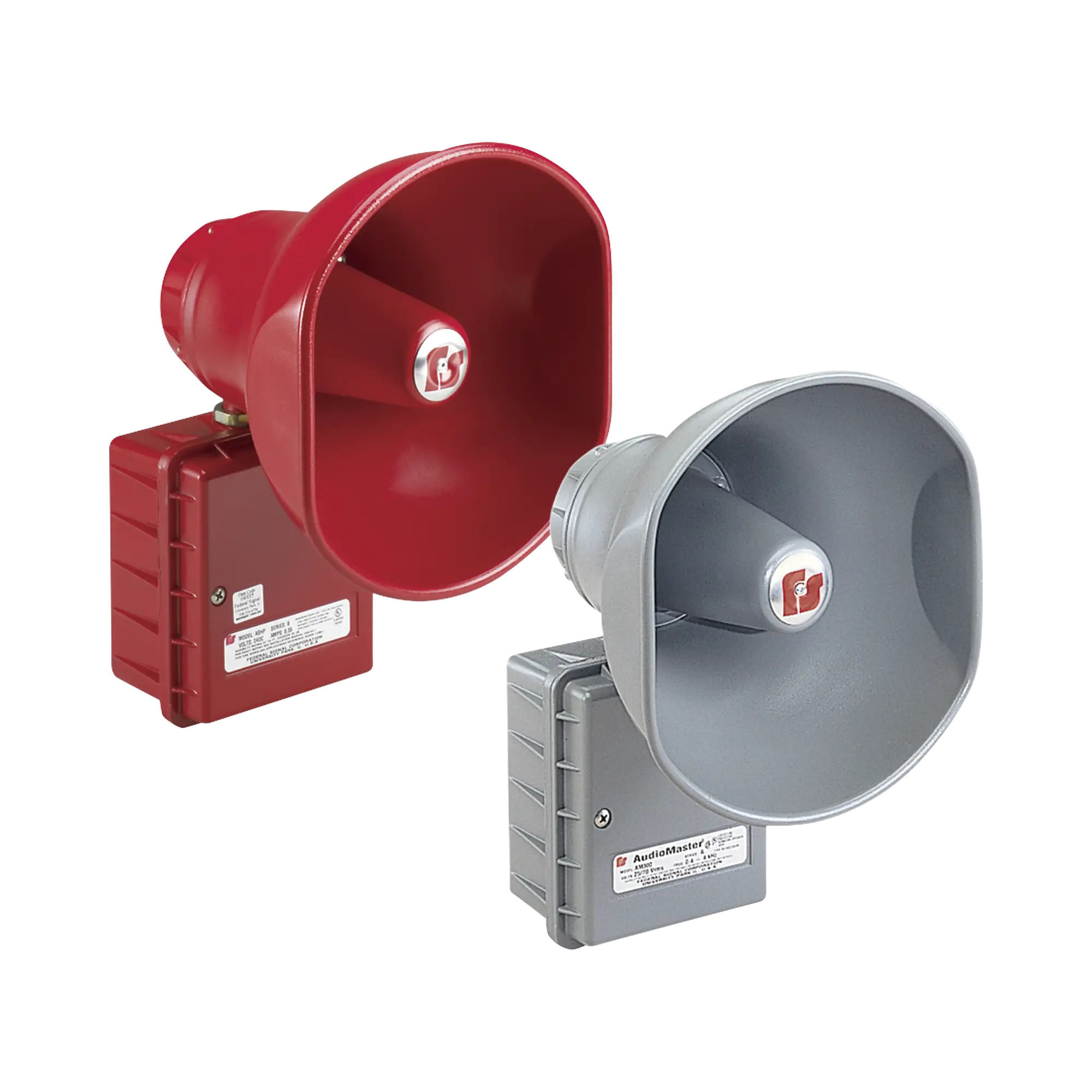 AudioMaster® Altavoz de bocina reentrante para megafonía y anunciamiento publico, 30W de Potencia, Listado contra incendios UL, Color Gris