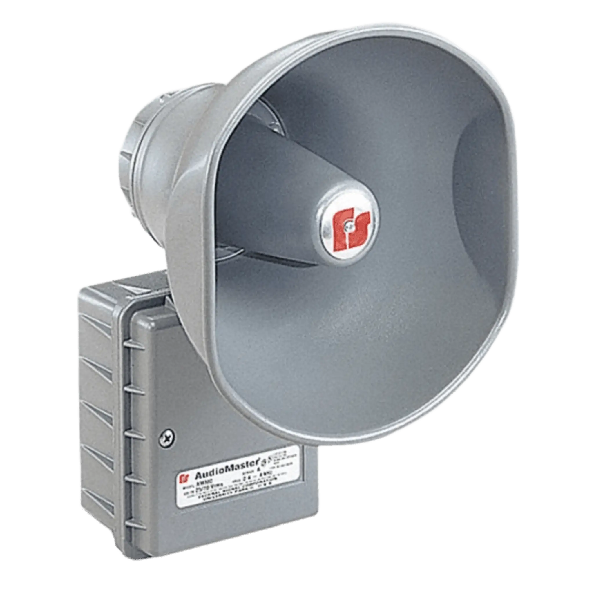 Altavoz de anunciamiento publico a prueba de explosiones AudioMaster®, Listado UL y cUL para Clase I, División 1, Grupos B, C y D; Clase I, División 2, Grupo A, B, C y D; Clase II, División 2, Grupos F y G, de Potencia Ajustable