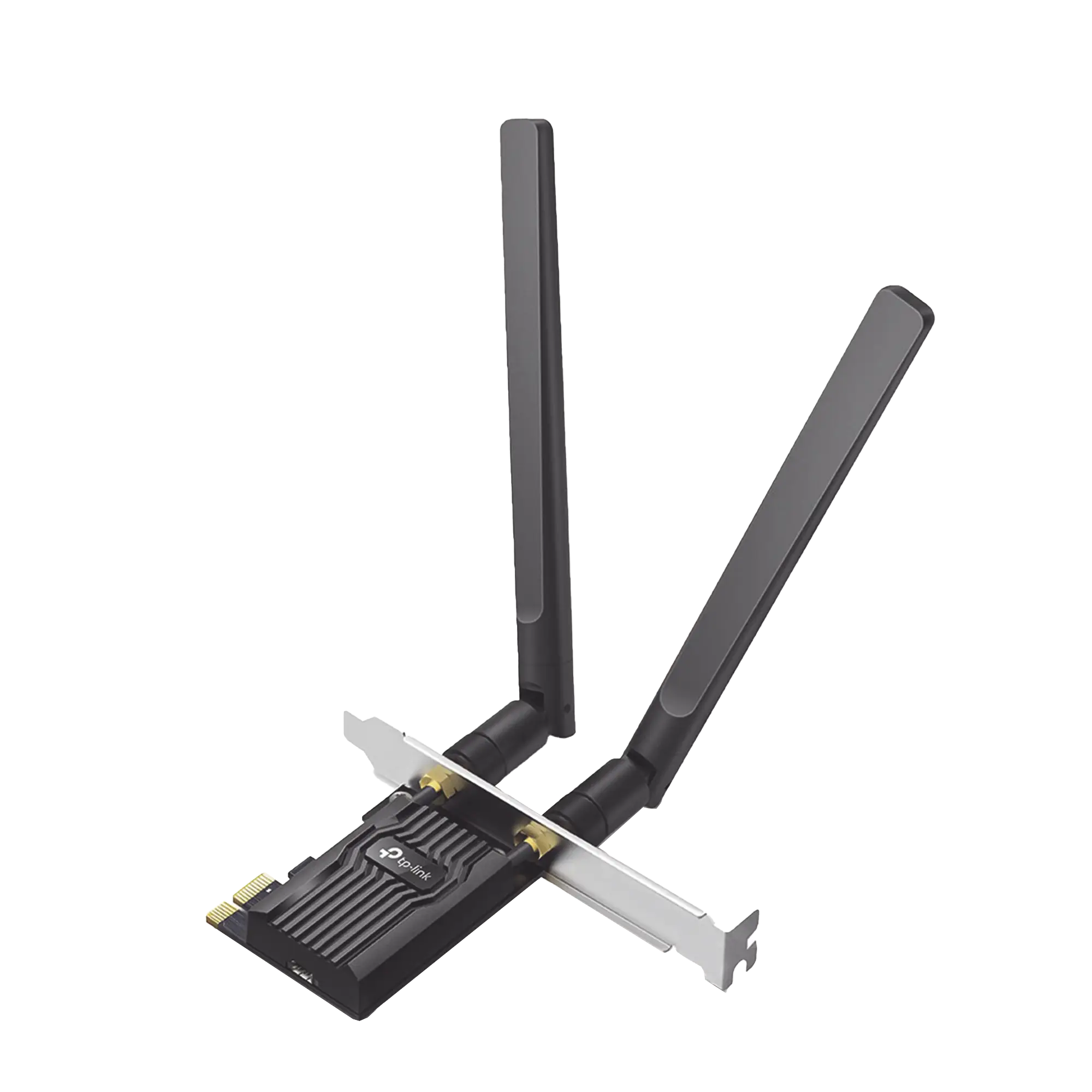 Adaptador PCIe inalámbrico doble banda AX1800 Mbps / Seguridad Inalámbrica WPA3 /Antena de alta ganancia / Tecnología MU-MUMO 2X2 / Soporte de perfil bajo y Altura completa / Bluetooth 5.2