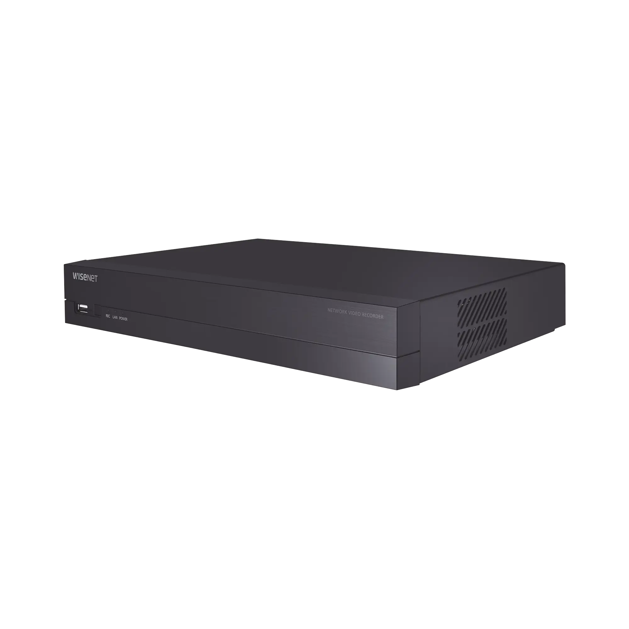 NVR 4 canales grabacion hasta 8MP / H.265, H.264 / P2P Wisenet / 4 puertos PoE Plug and play / soporta 1 disco duro (no incluido).